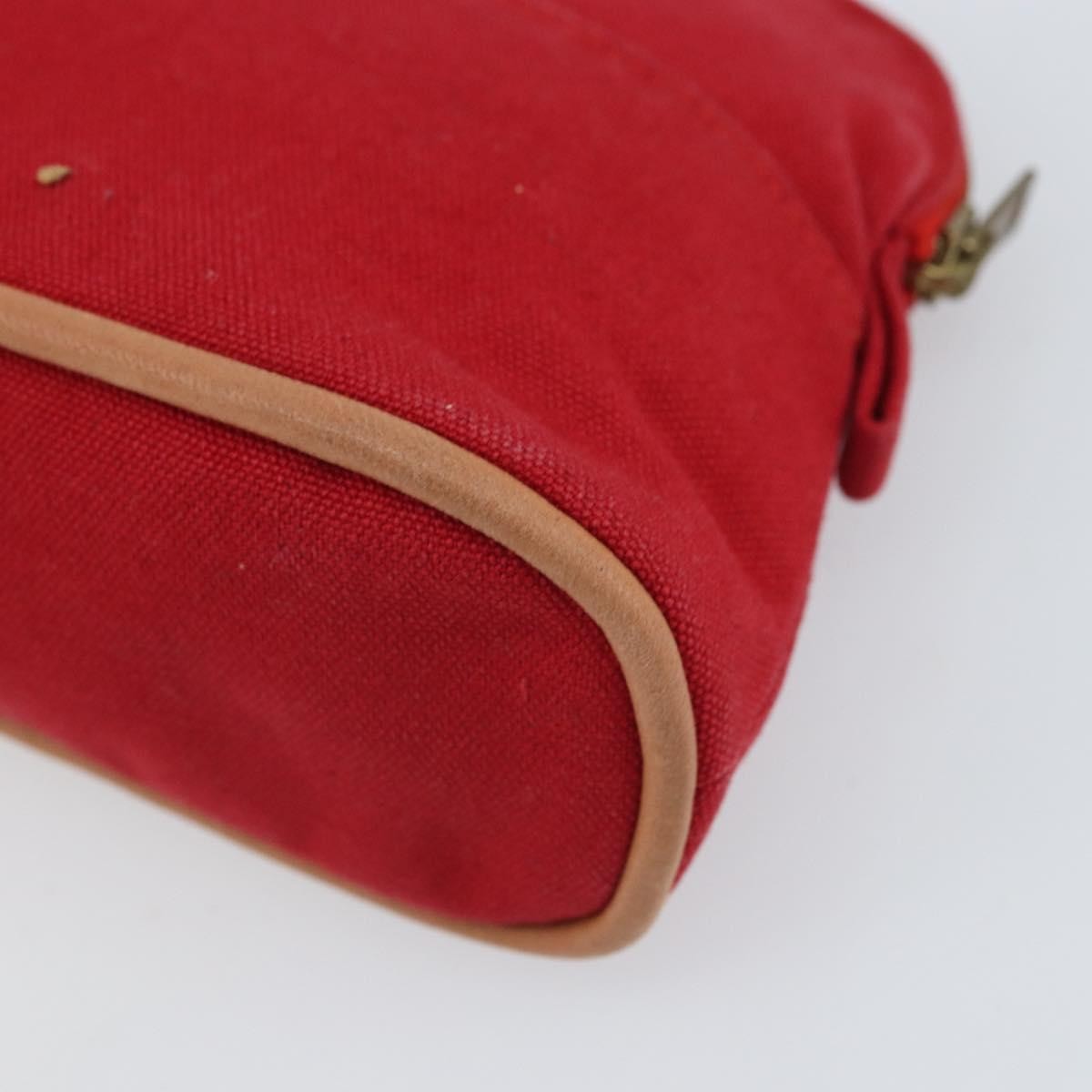 Hermes Bolide Travel Pouch Canvas Red Canvas Clutche & Pouche Bag (Pre-Owned)
