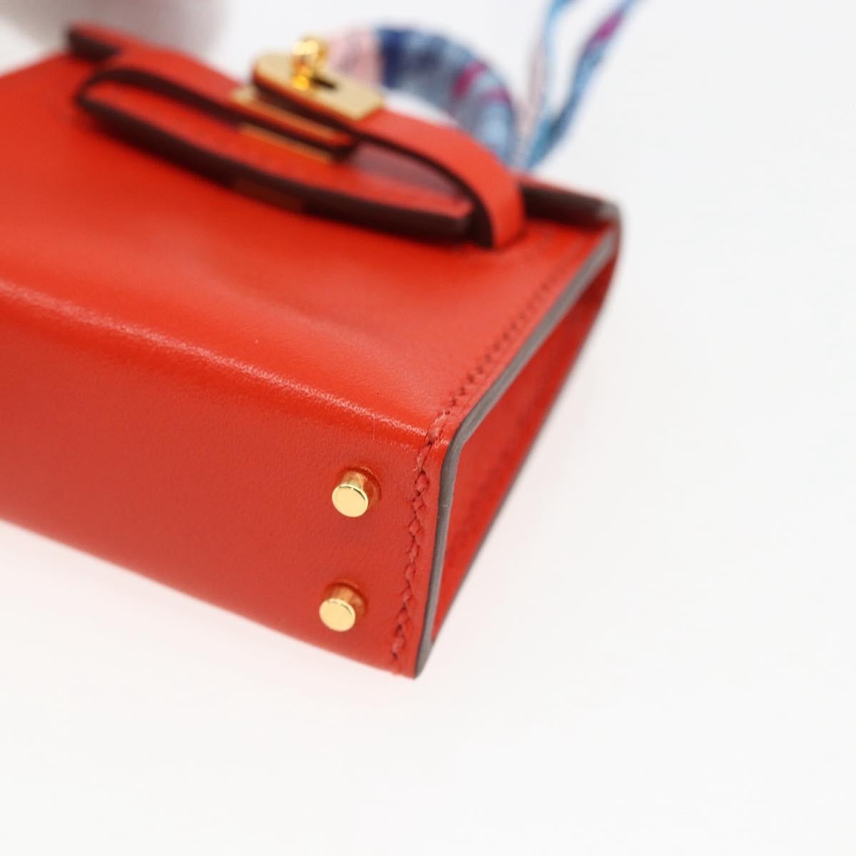 Hermes Kelly Twilly Bag Charm Leather Orange Leather Charms And Keychains Accessory (Pre-Owned)