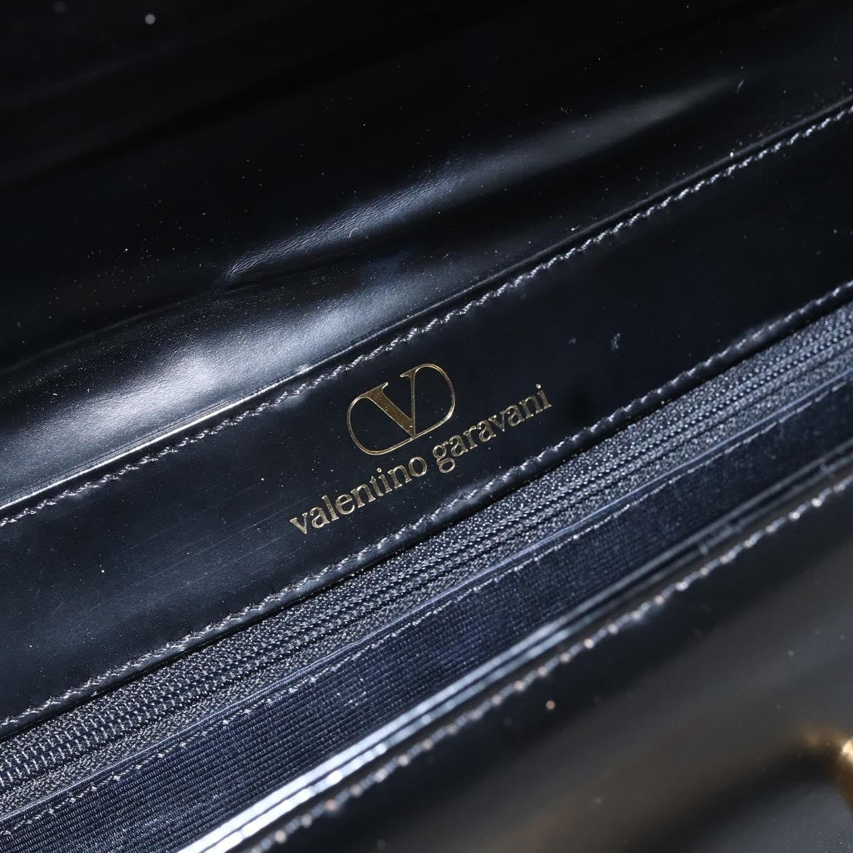 Valentino Garavani Vintage Handbag Leather Black Leather Handbag (Pre-Owned)