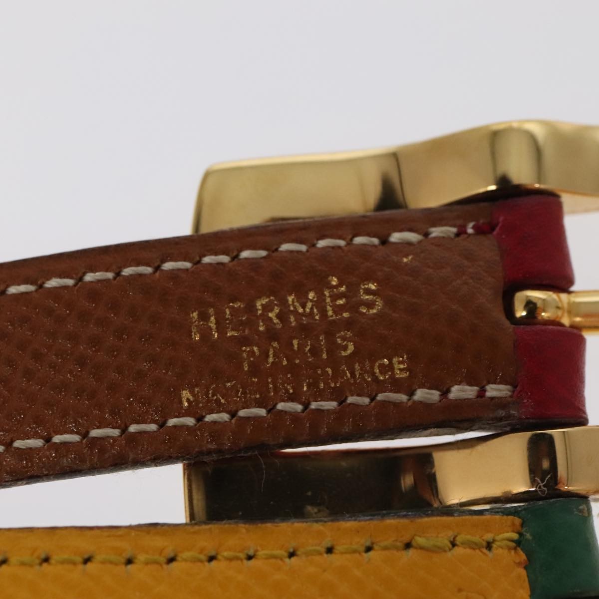 Hermes Double Hole Buckle Belt Metal And Leather Multicolour Leather Belts Accessory (Pre-Owned)