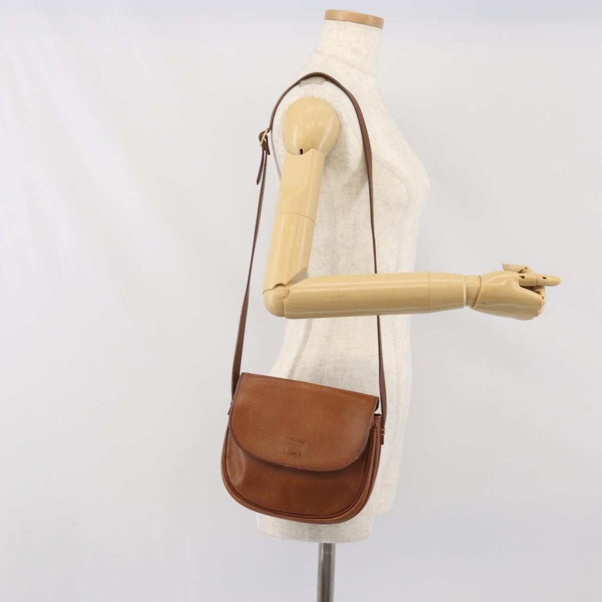Burberry Vintage Shoulder Bag Leather Brown Leather Shoulder Bag Bag (Pre-Owned)