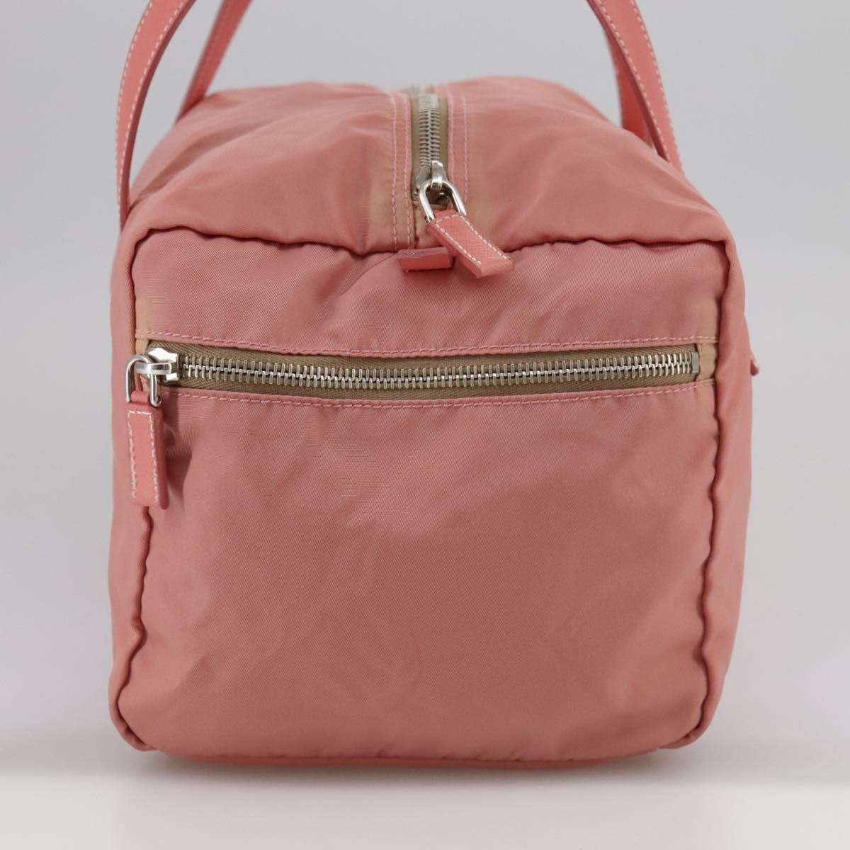Prada Vintage Boston Bag Nylon Pink Nylon Travel Bag Bag (Pre-Owned)