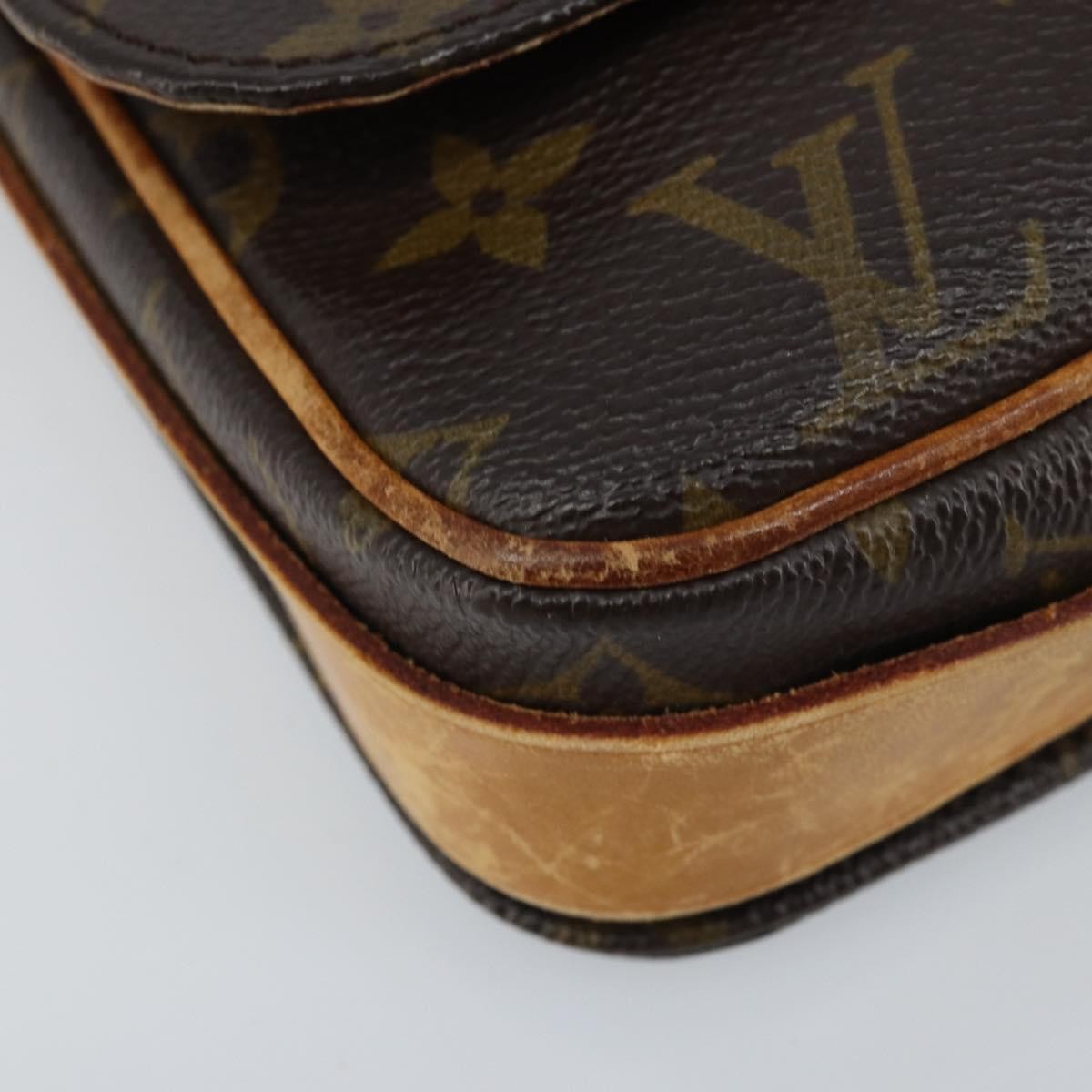 Louis Vuitton Cartouchiere Handbag Monogram Canvas Brown Canvas Shoulder Bag Bag (Pre-Owned)