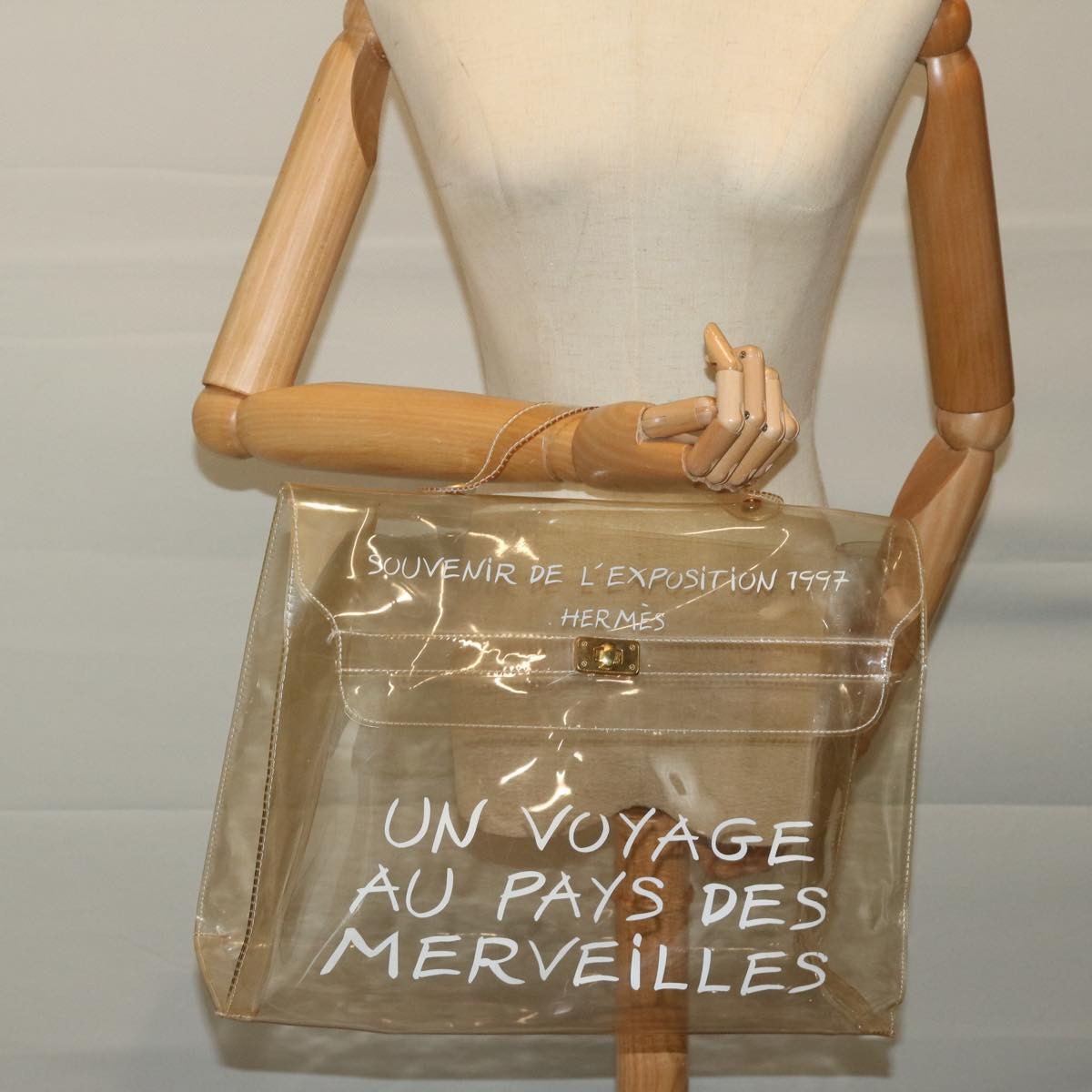 Hermes Kelly Souvenir Bag Vinyl Clear Plastic Handbag (Pre-Owned)