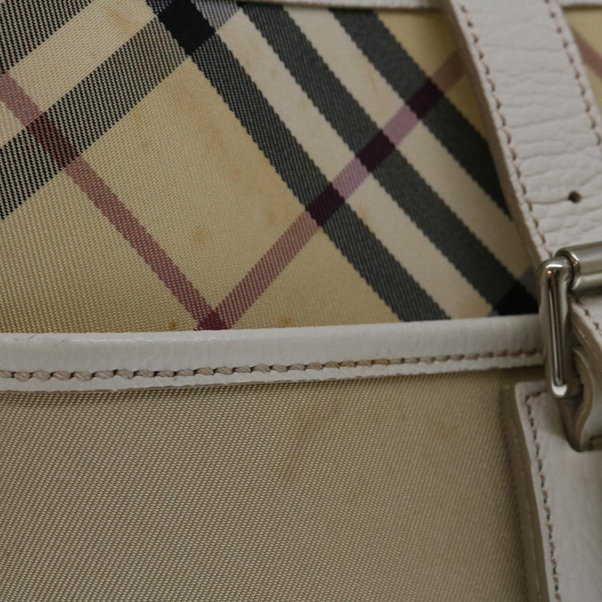 Burberry Nova Check Shoulder Bag Canvas Beige Canvas Shoulder Bag Bag (Pre-Owned)
