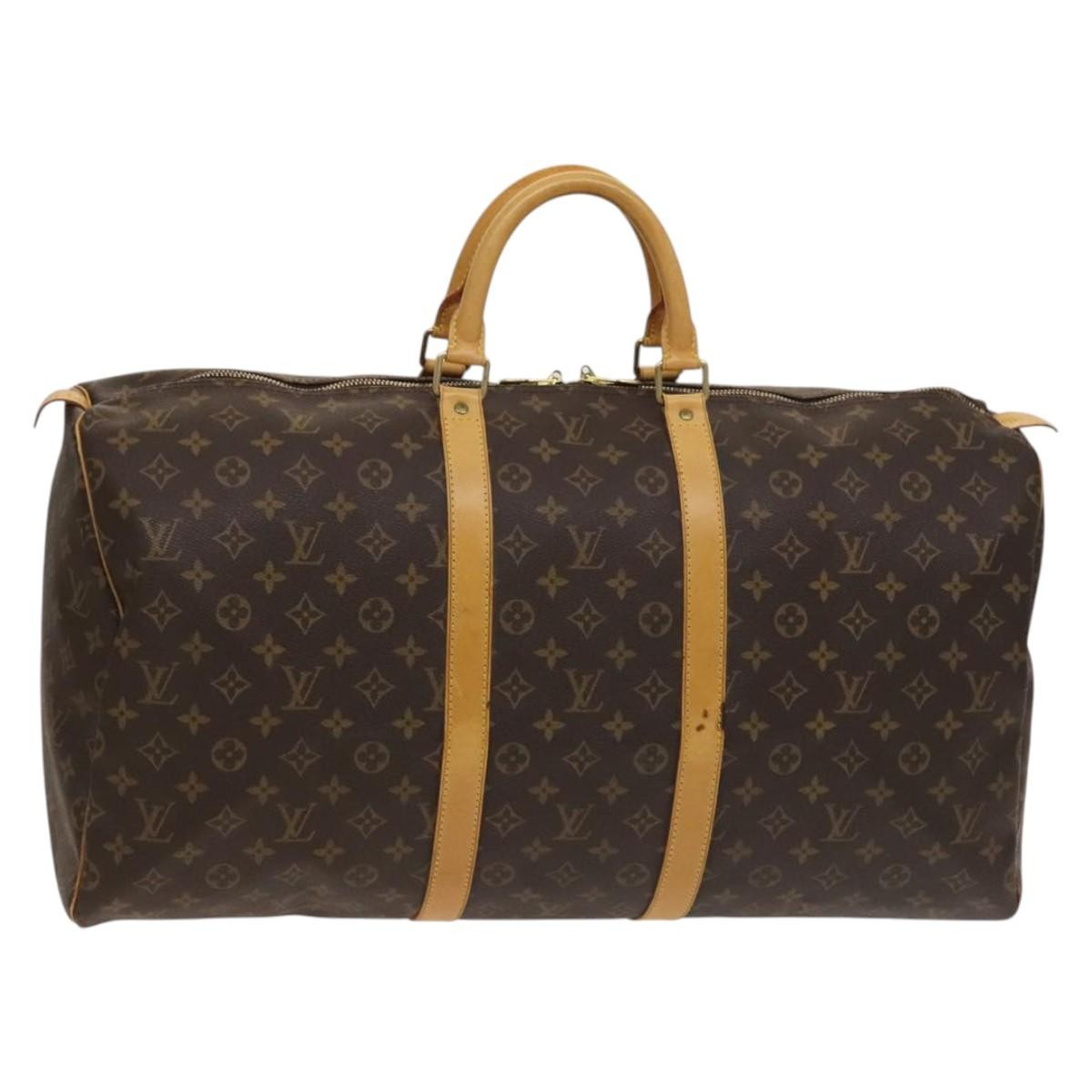 Louis Vuitton Keepall Bag Monogram Canvas Brown Canvas Travel Bag Bag (Pre-Owned)