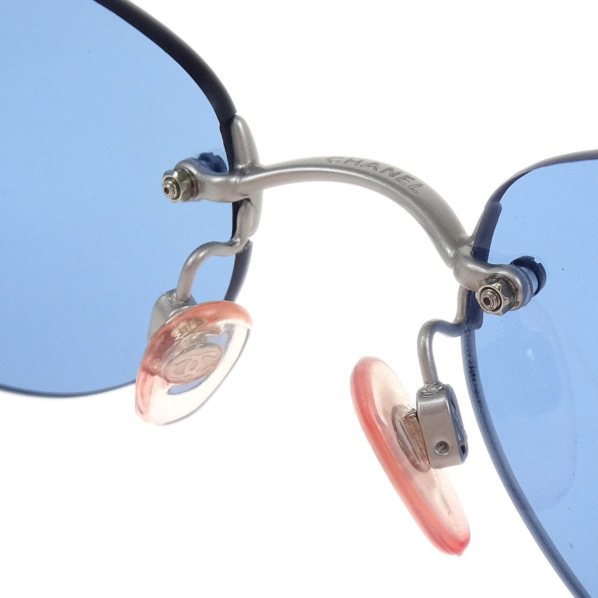 Chanel Logo Cc Sunglasses Metal Blue Mesh Sunglasse Accessory (Pre-Owned)