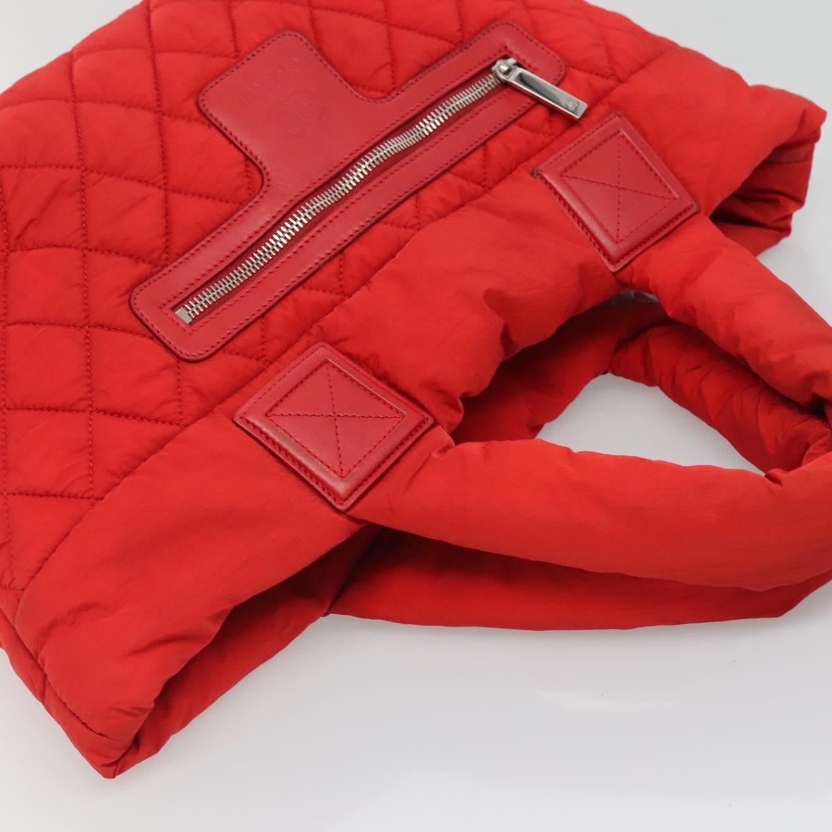 Chanel Coco Cocoon Reversible Tote Quilted Nylon Red Nylon Tote Bag Bag (Pre-Owned)