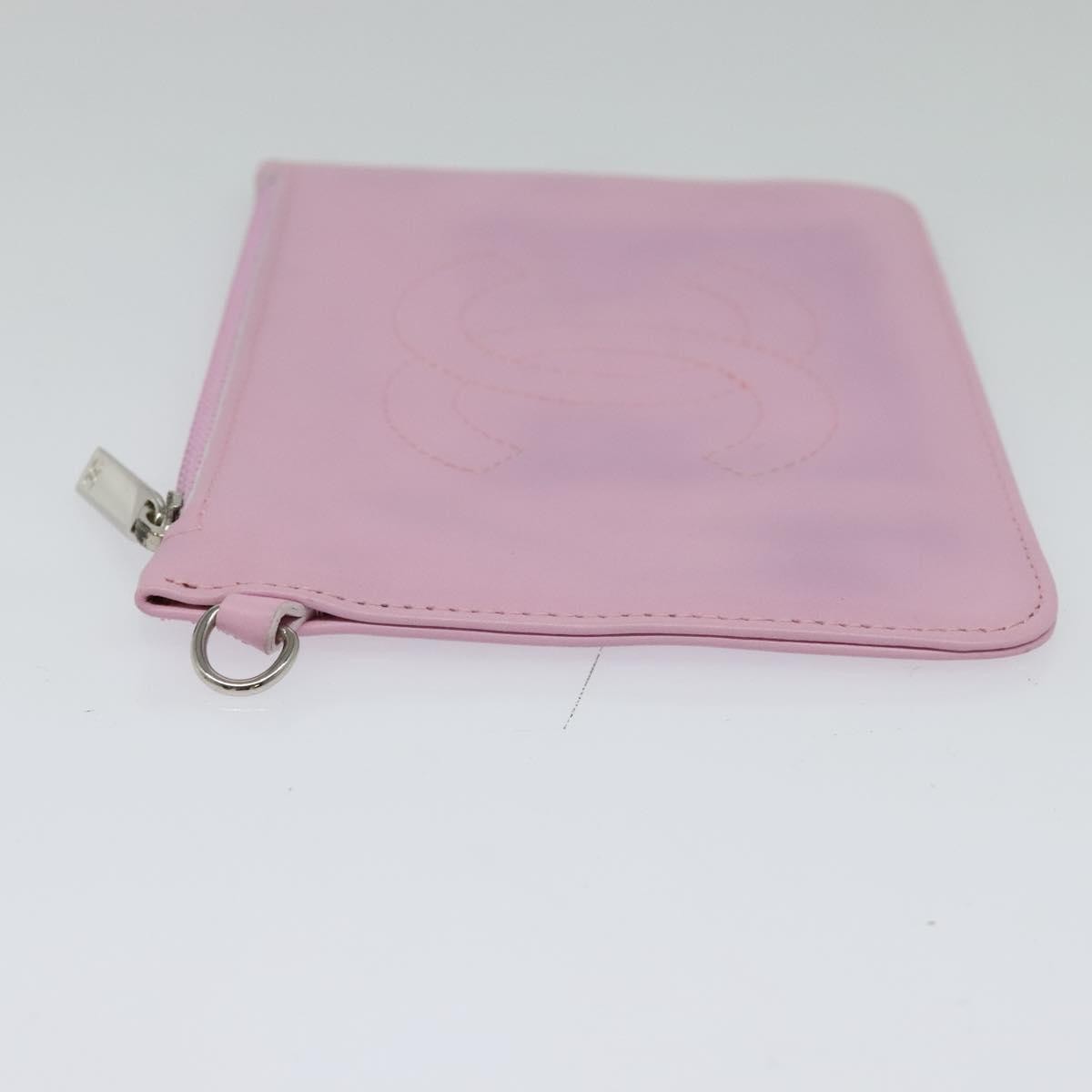 Chanel Cc Zip Clutch Leather Pink Leather Clutche & Pouche Bag (Pre-Owned)