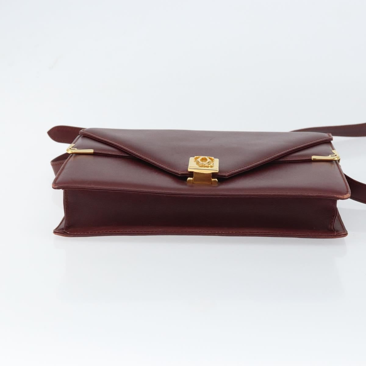 Cartier Must De Cartier Shoulder Bag Leather Burgundy Leather Shoulder Bag Bag (Pre-Owned)