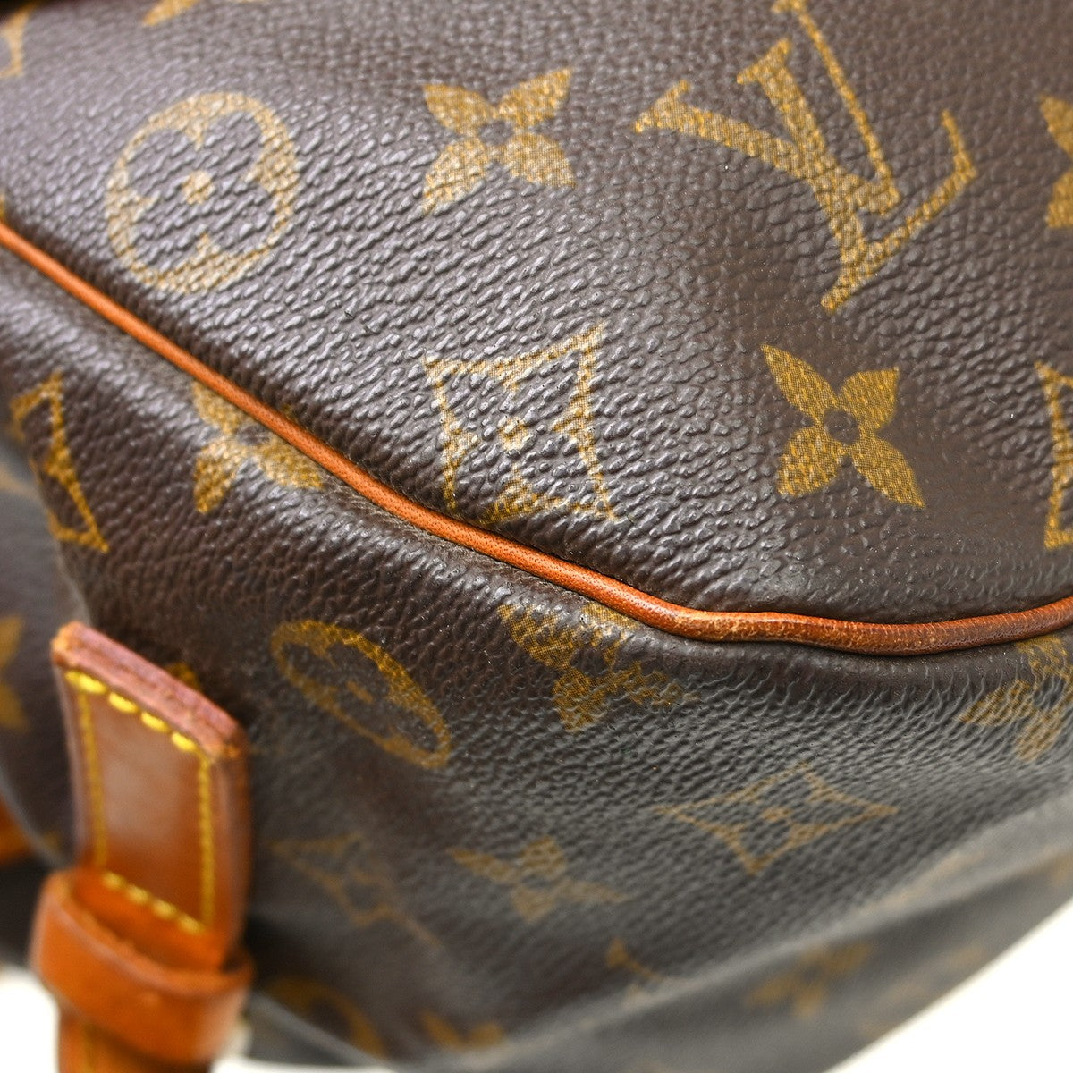 Louis Vuitton Saumur Handbag Monogram Canvas Brown Canvas Shoulder Bag Bag (Pre-Owned)