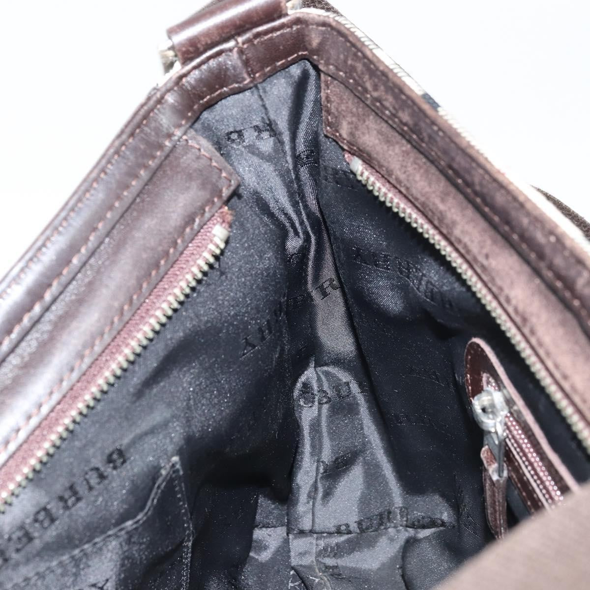 Burberry Nova Check Shoulder Bag Canvas And Leather Beige Canvas Shoulder Bag Bag (Pre-Owned)