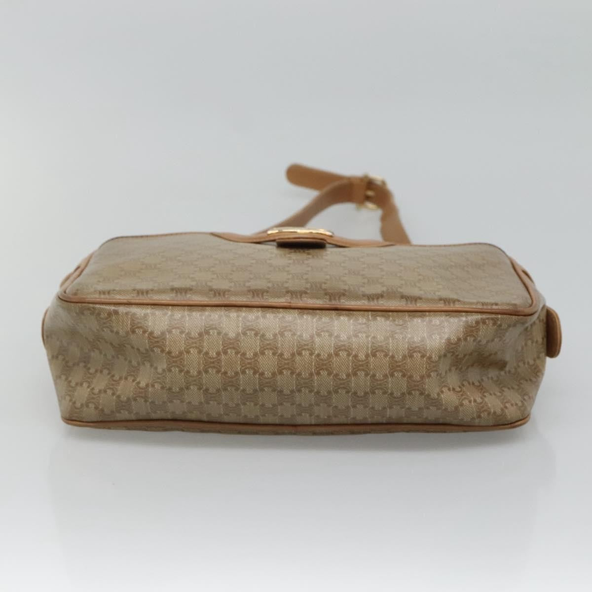 Celine Vintage Macadam Shoulder Bag Canvas And Leather Beige Canvas Shoulder Bag Bag (Pre-Owned)