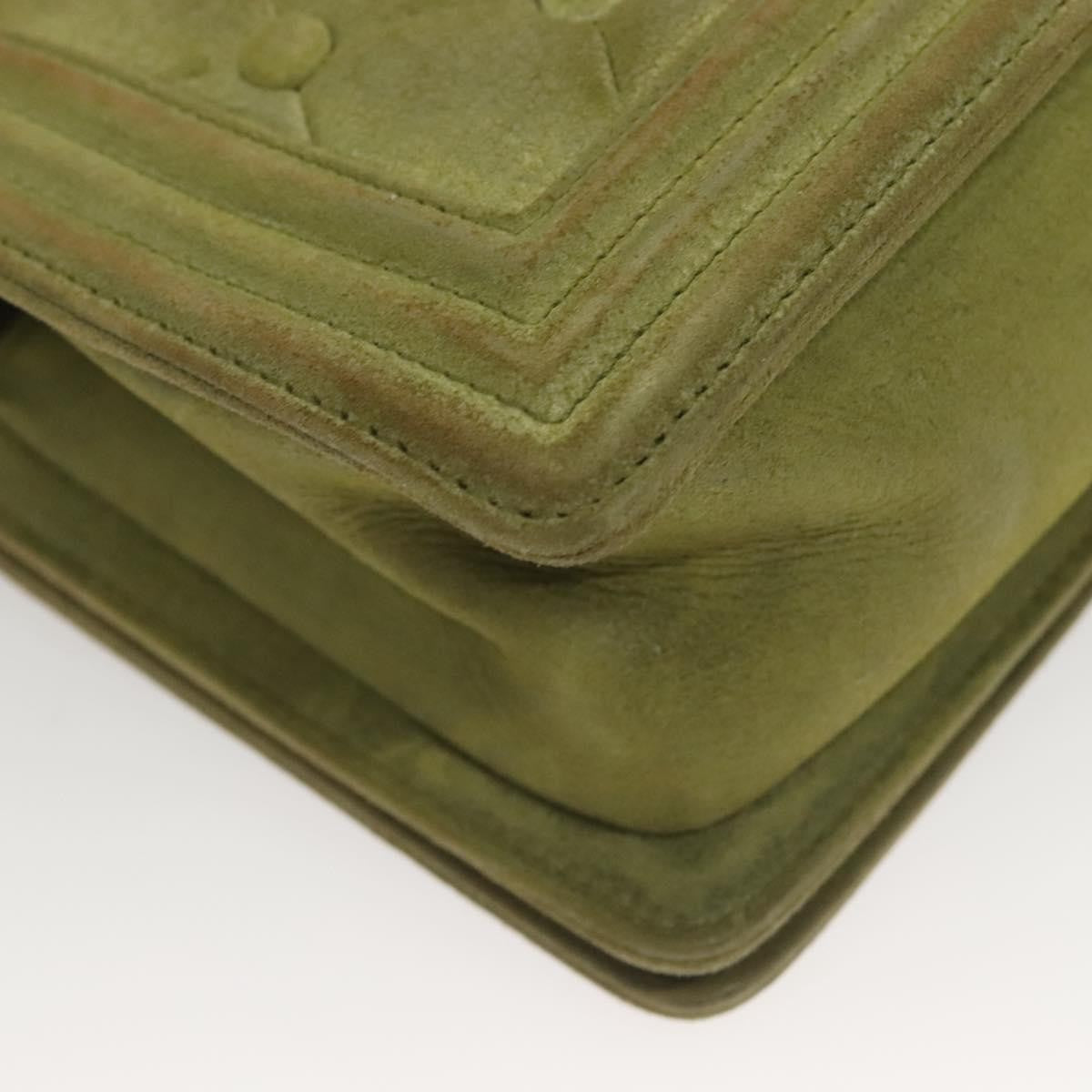Chanel Celtic Boy Flap Bag Suede Green Suede Shoulder Bag Bag (Pre-Owned)