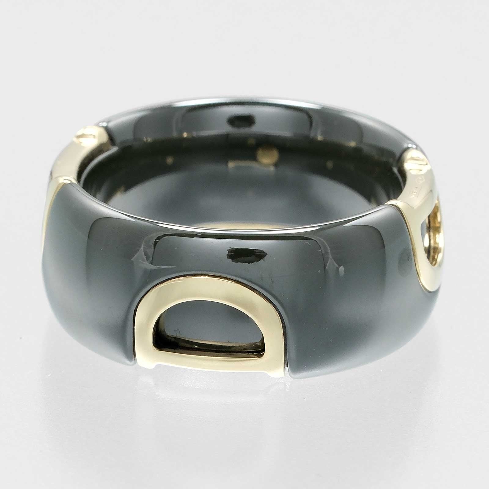 Damiani D Icon Ring K18 (White Gold), Ceramic And Diamond Green Ceramic Ring Jewelry (Pre-Owned)