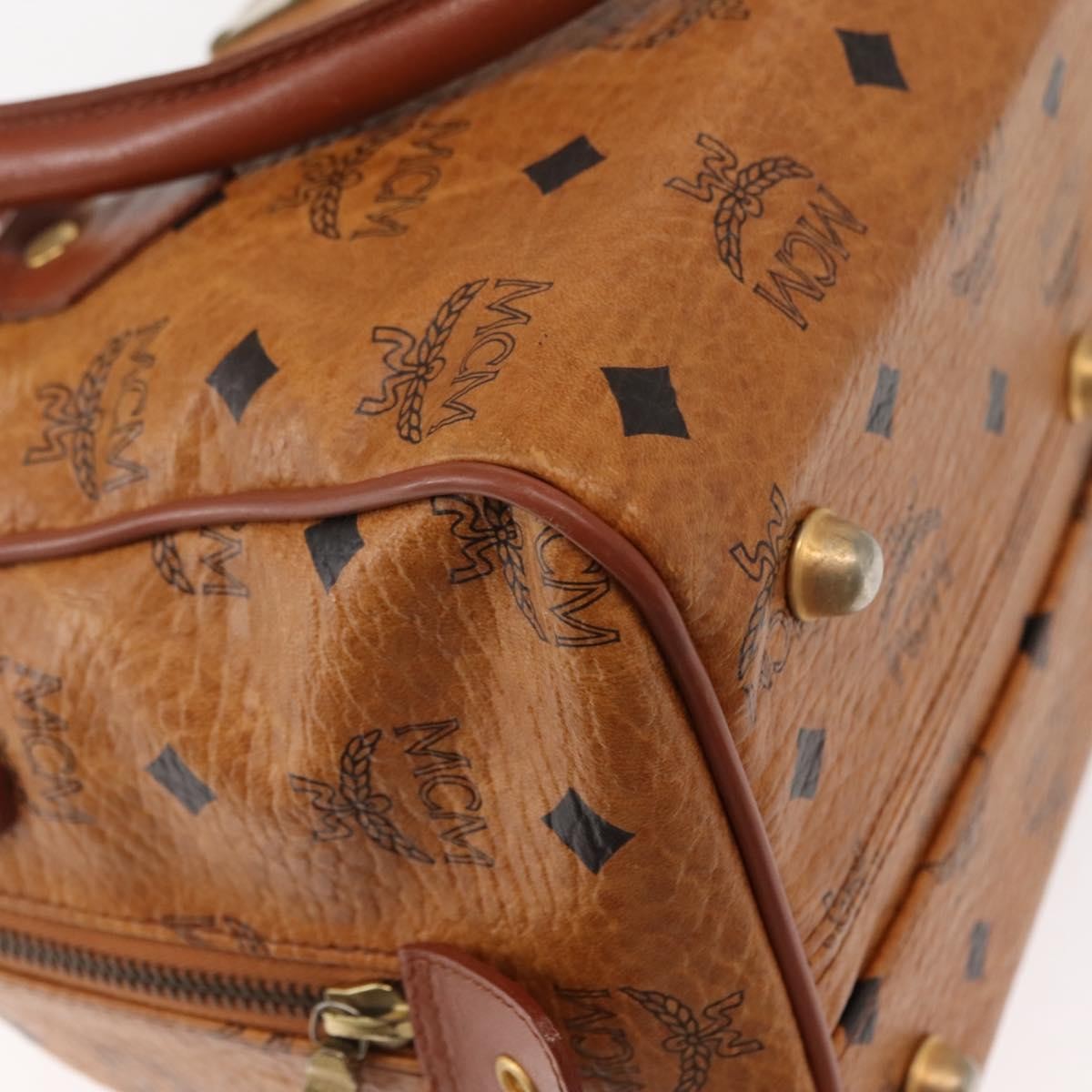 MCM Visetos Logogramme Handbag Canvas And Leather Brown Pvc Handbag (Pre-Owned)