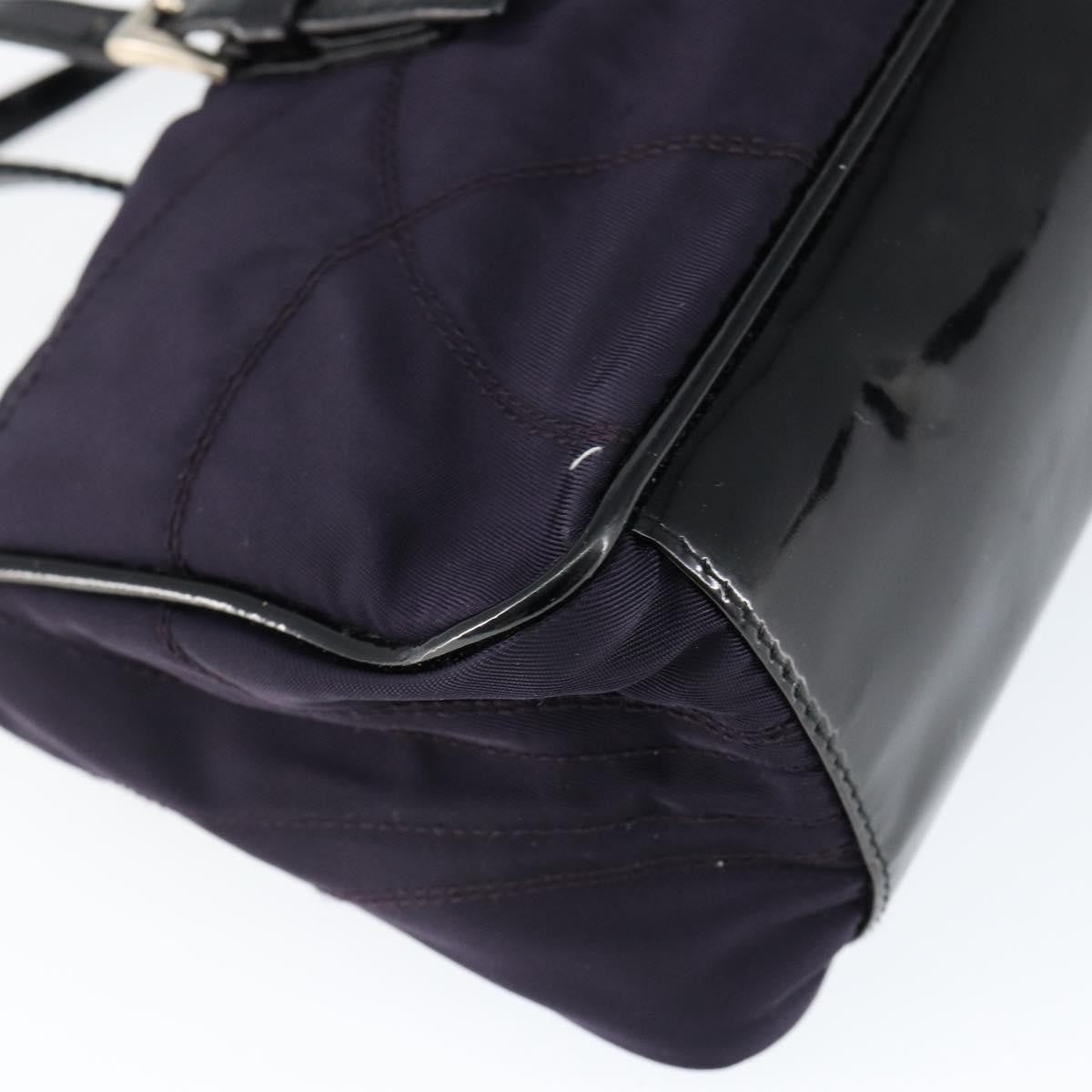 Prada Baguette Shoulder Bag Quilted Tessuto With Leather Purple Nylon Shoulder Bag Bag (Pre-Owned)
