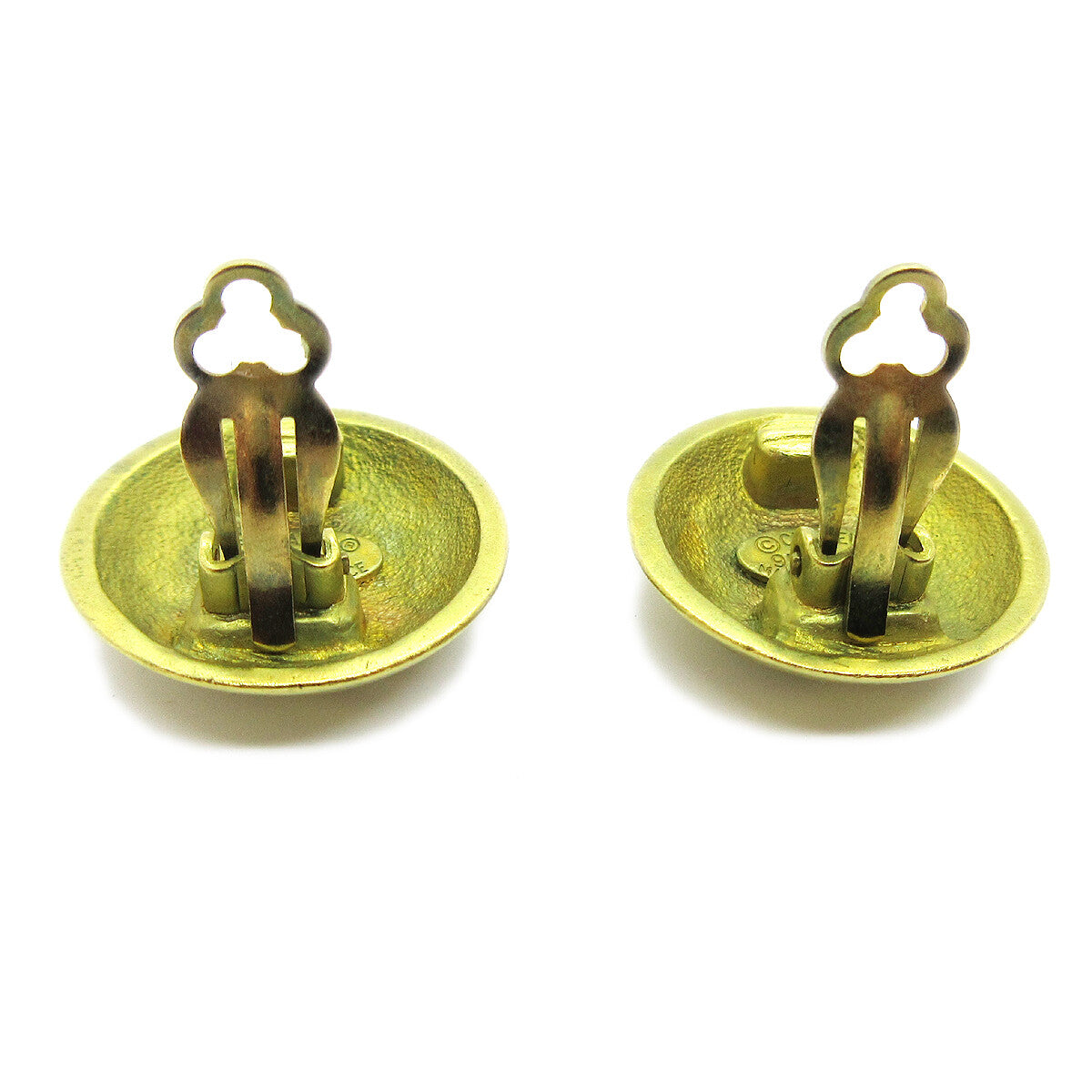 Chanel Cc Button Clip-On Earrings Metal Gold Metal Earrings Jewelry (Pre-Owned)