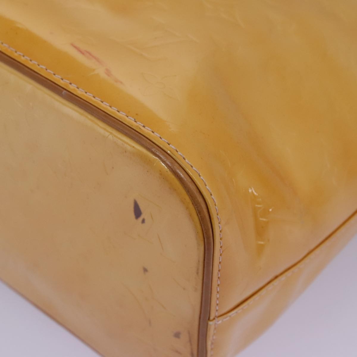 Louis Vuitton Houston Handbag Monogram Vernis Beige Patent_Leather Handbag (Pre-Owned)