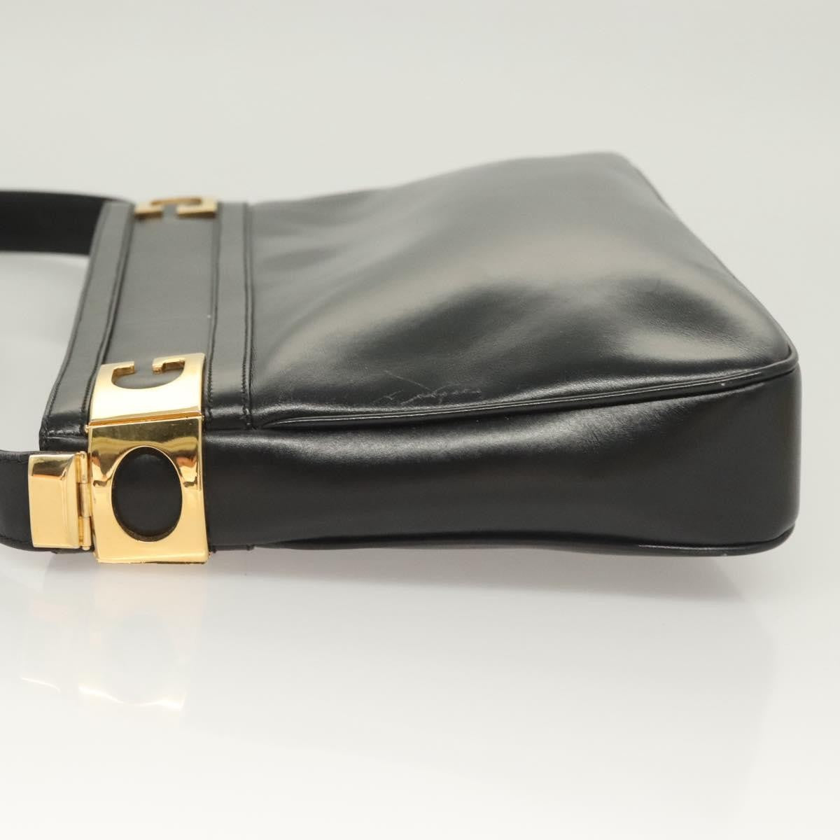 Gucci Vintage Shoulder Bag Leather Black Leather Shoulder Bag Bag (Pre-Owned)