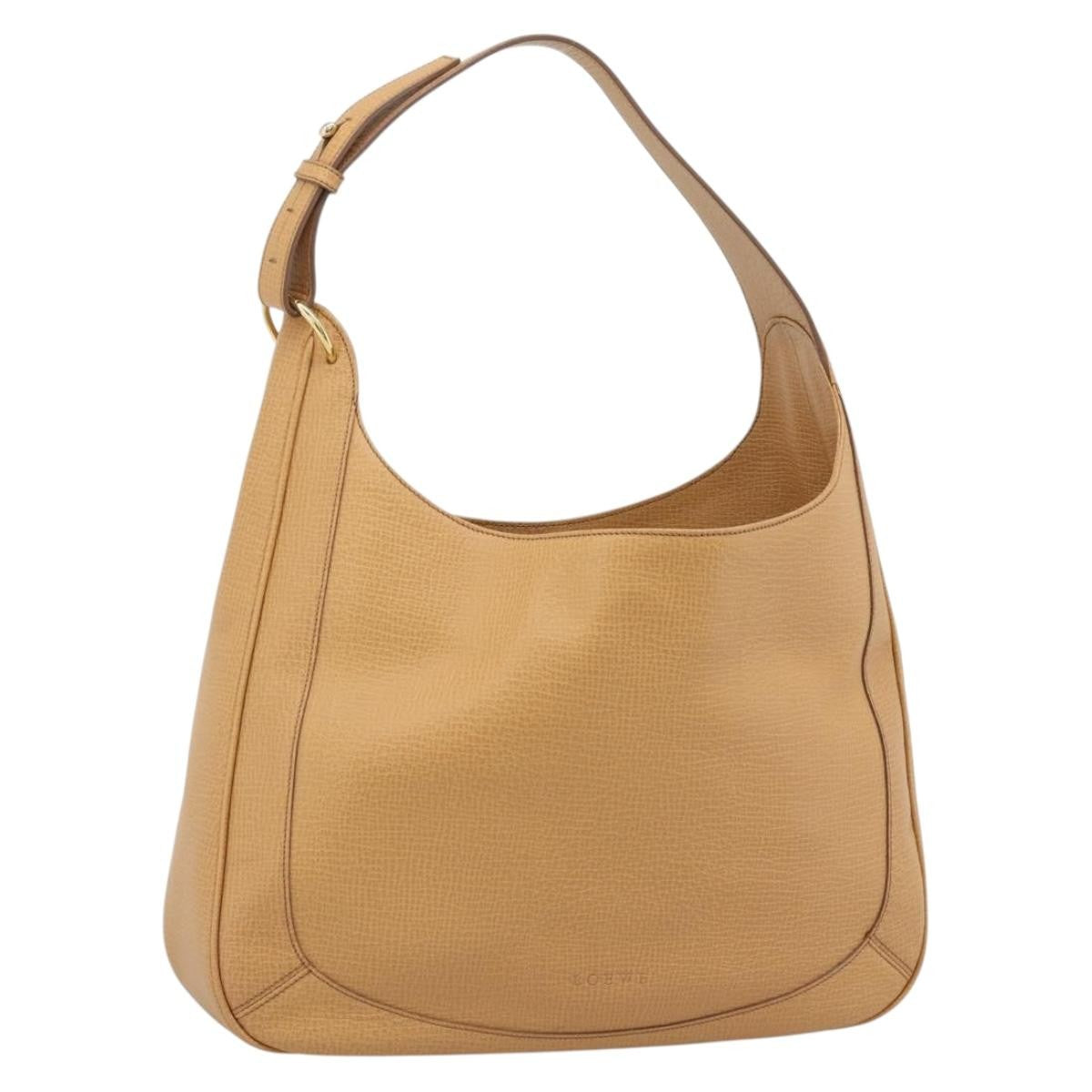 Loewe Vintage Shoulder Bag Canvas Beige Leather Shoulder Bag Bag (Pre-Owned)