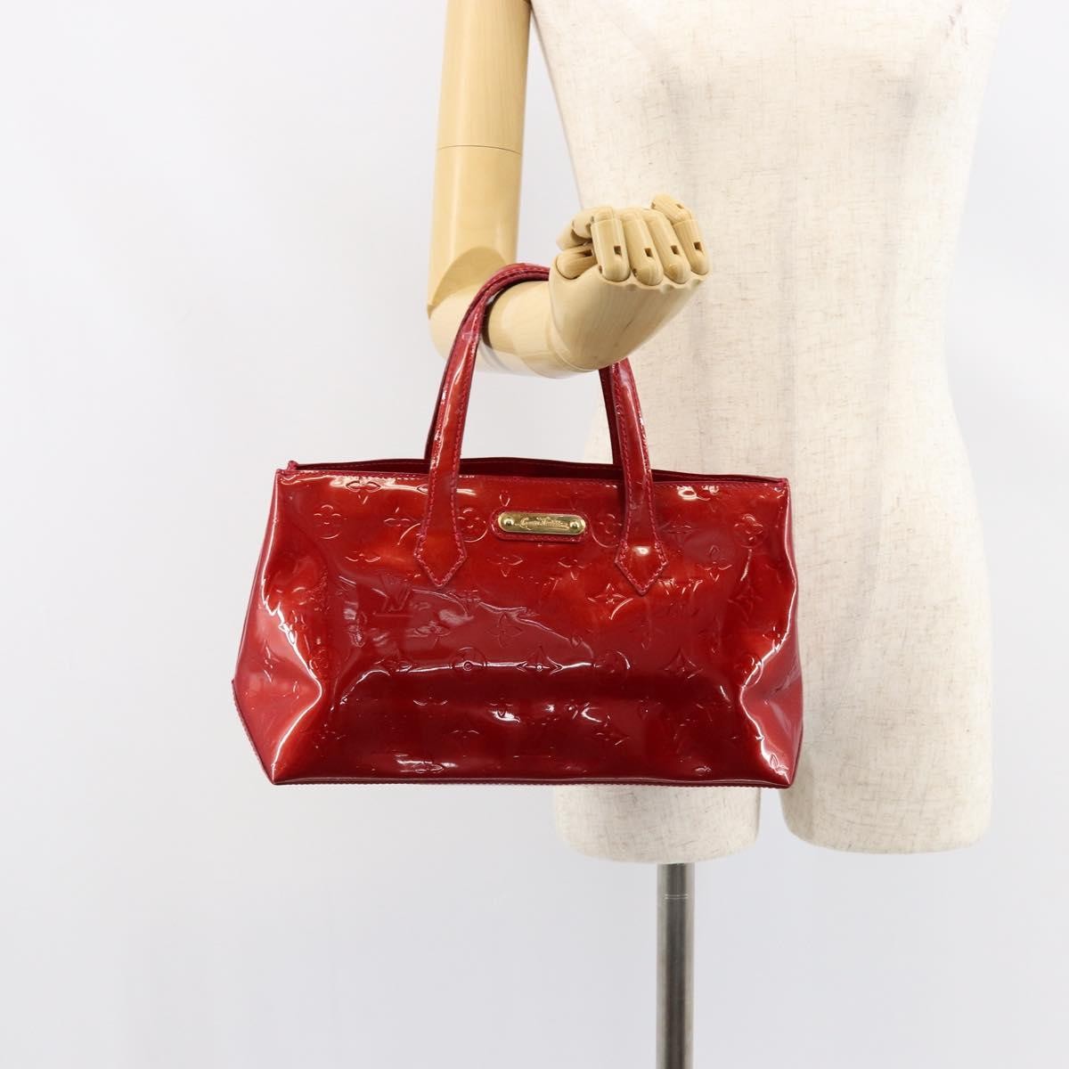 Louis Vuitton Wilshire Handbag Monogram Vernis Red Patent_Leather Handbag (Pre-Owned)