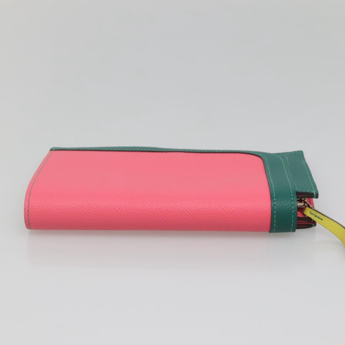 Hermes Camail Wallet Epsom Pink Leather Wallets Accessory (Pre-Owned)