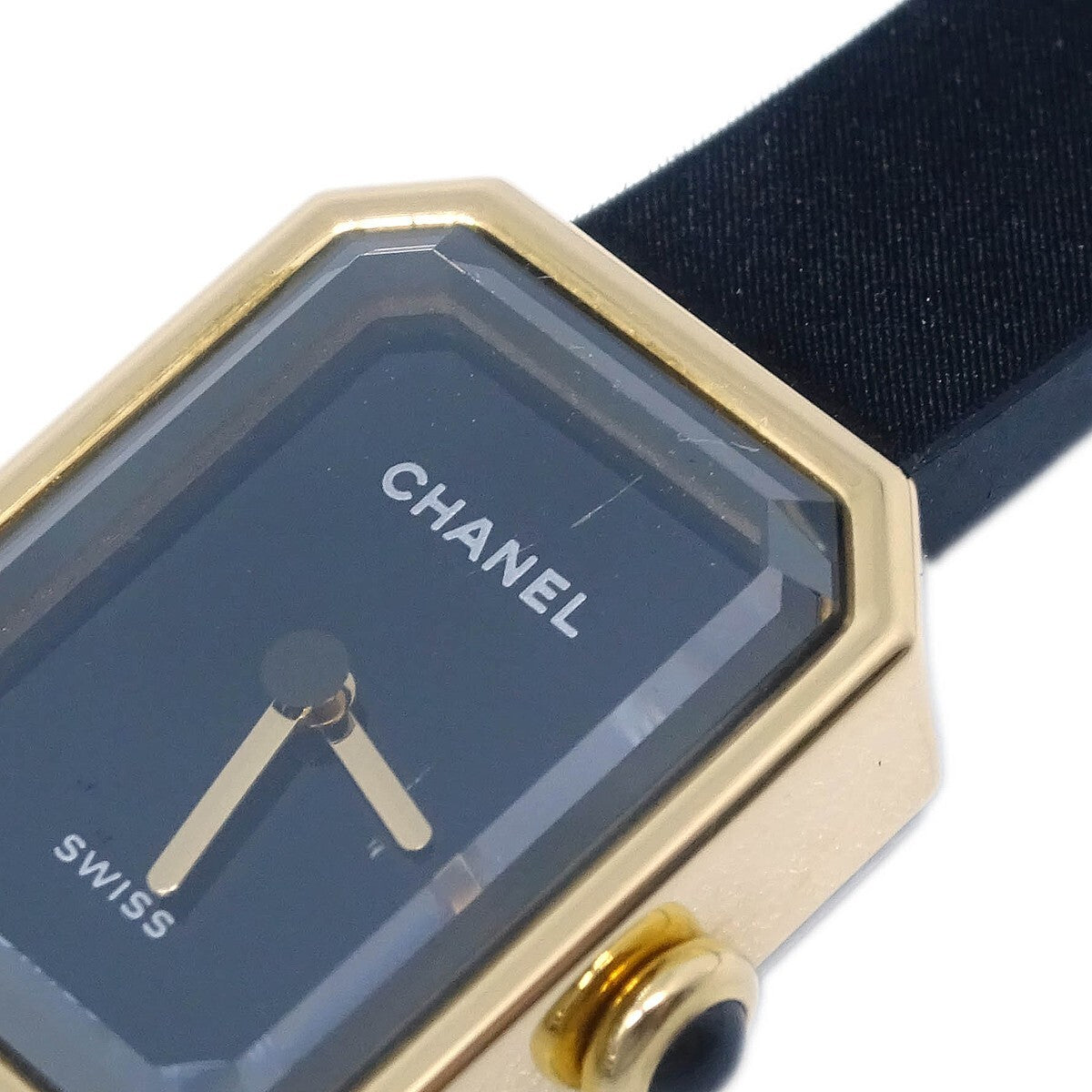 Chanel Premiere Velours Mini Quartz Watch Titanium With Yellow Gold And Velvet Rubber With Diamond Dial Watch (Pre-Owned)