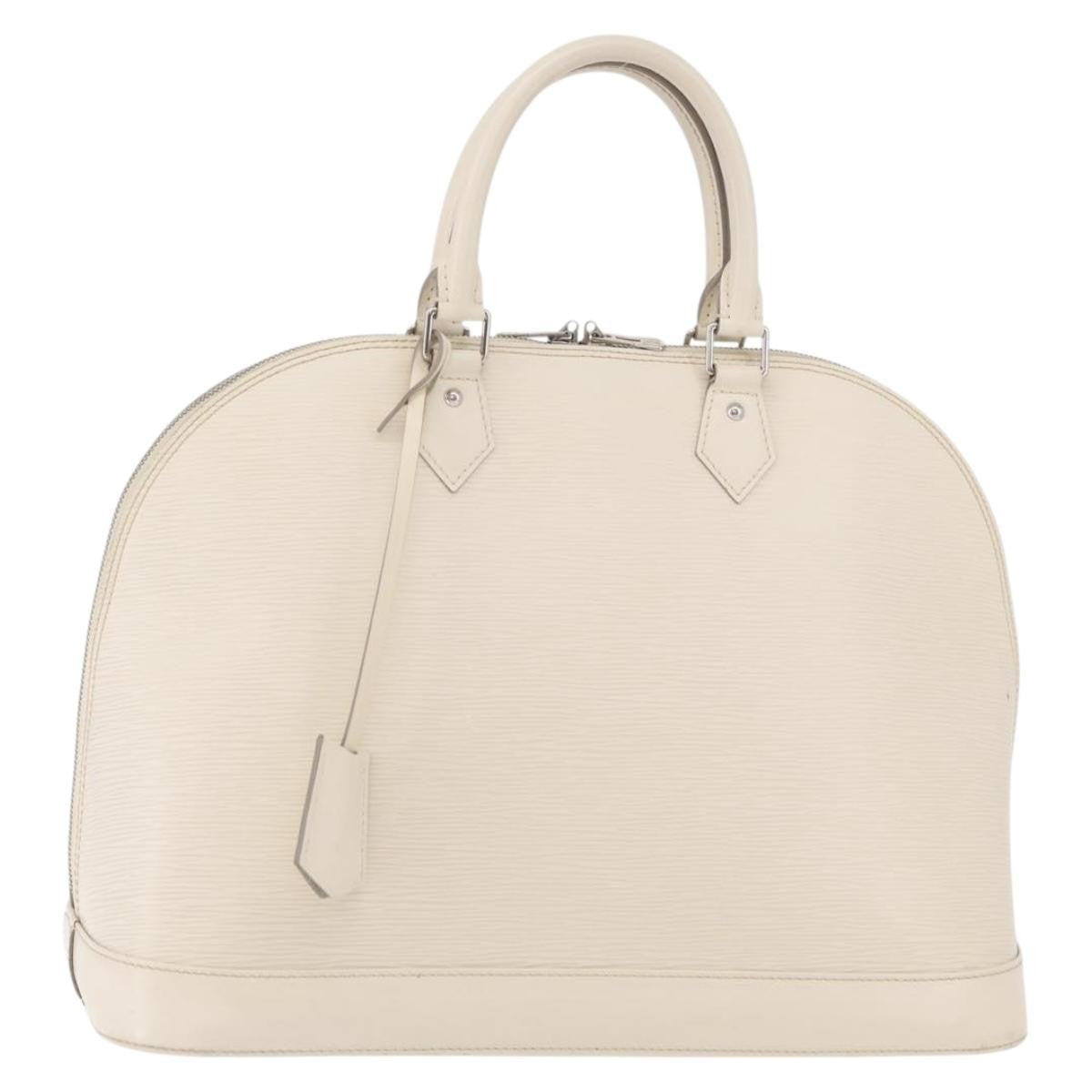 Louis Vuitton Alma Handbag Epi Leather White Leather Handbag (Pre-Owned)