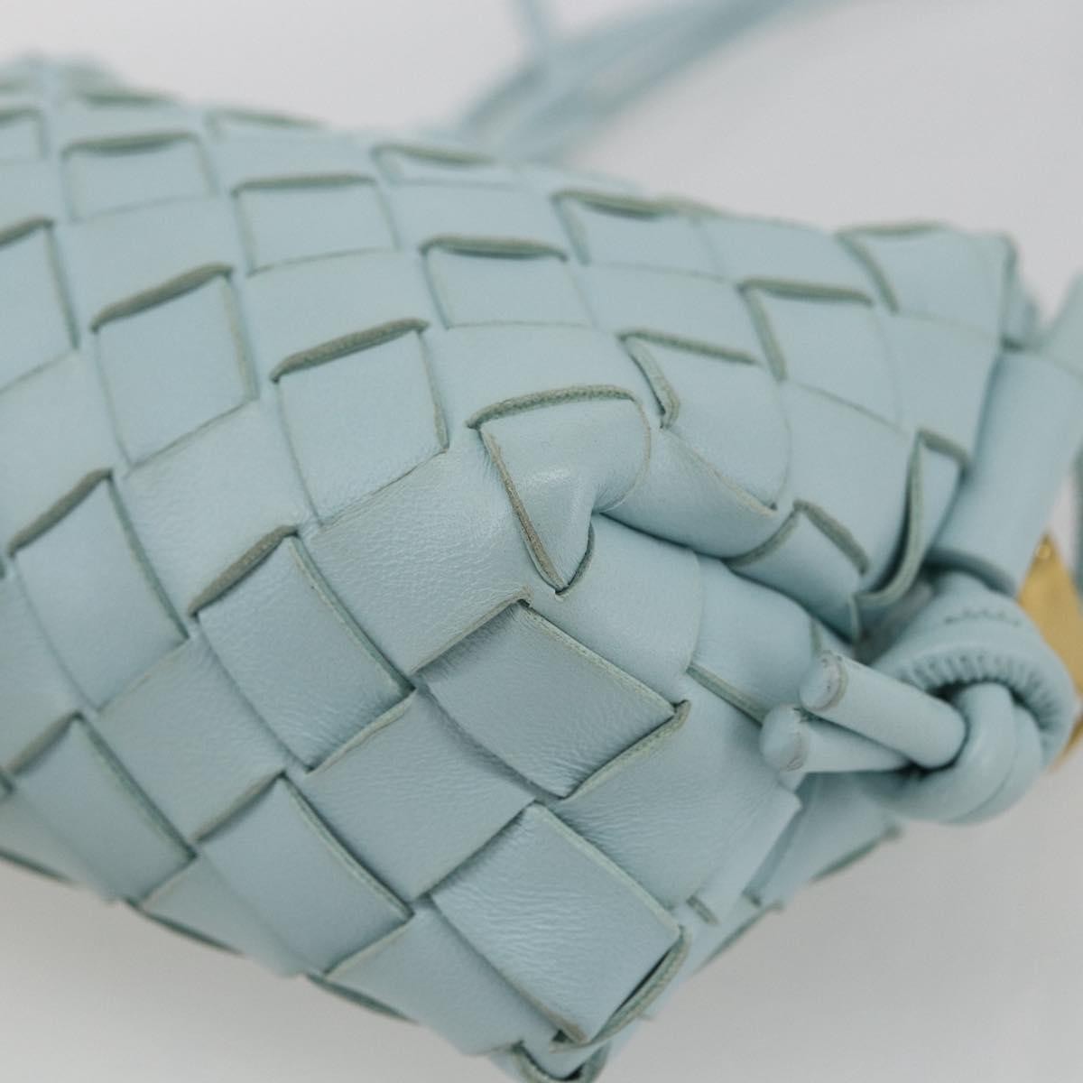Bottega Veneta Loop Crossbody Bag Intrecciato Nappa Blue Leather Shoulder Bag Bag (Pre-Owned)