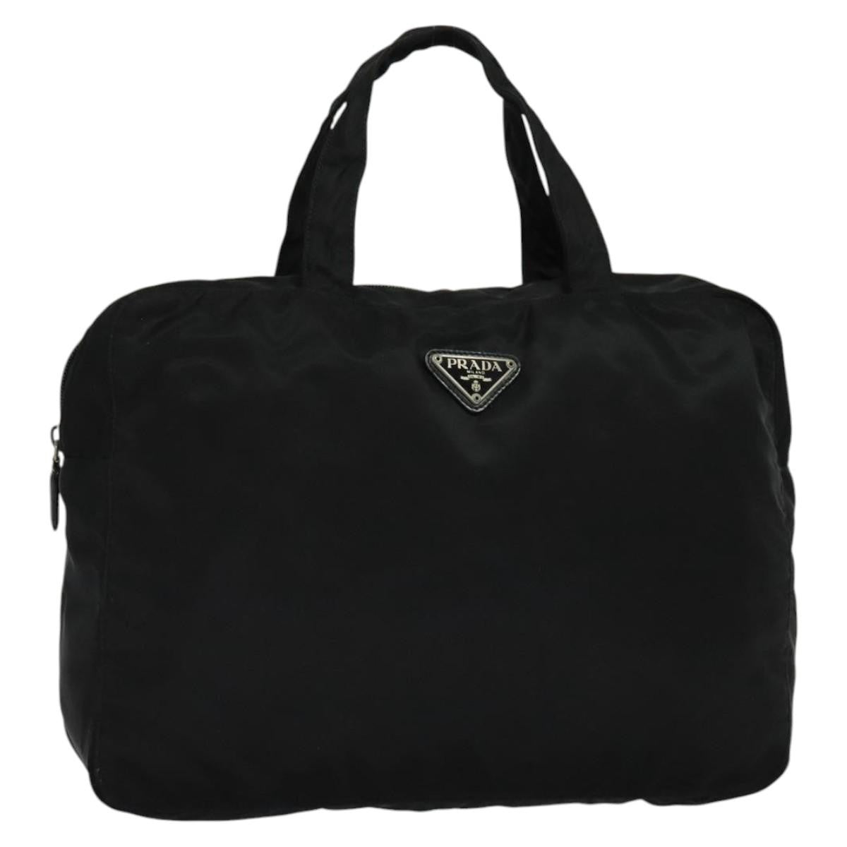 Prada Vintage Handbag Tessuto Black Nylon Handbag (Pre-Owned)