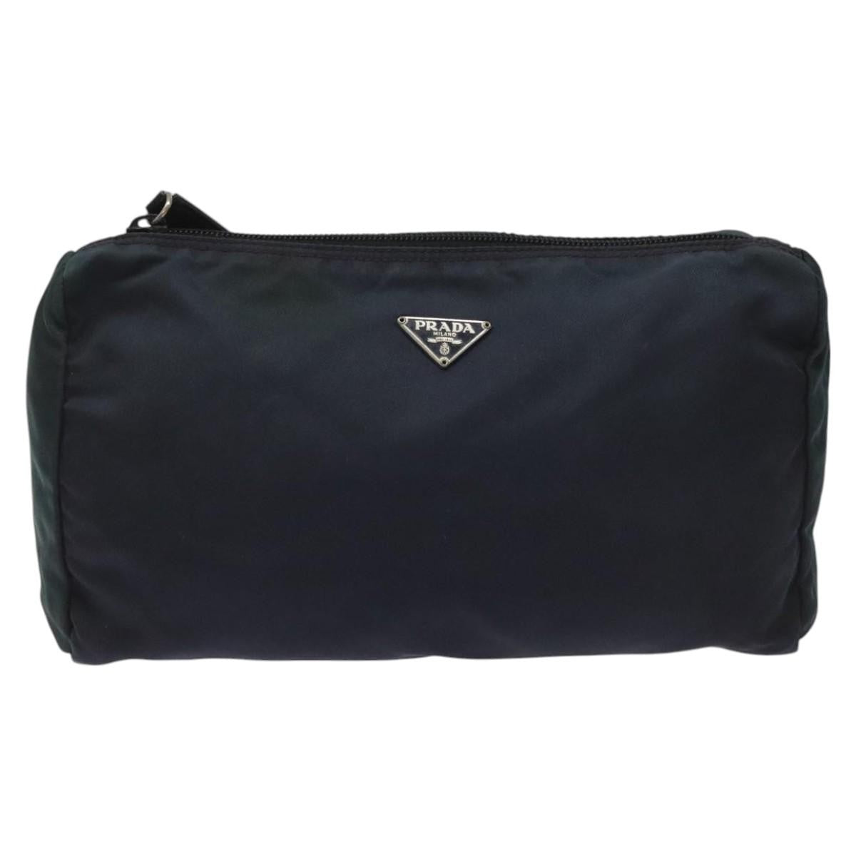 Prada Vintage Pouch Tessuto Navy Nylon Clutche & Pouche Bag (Pre-Owned)