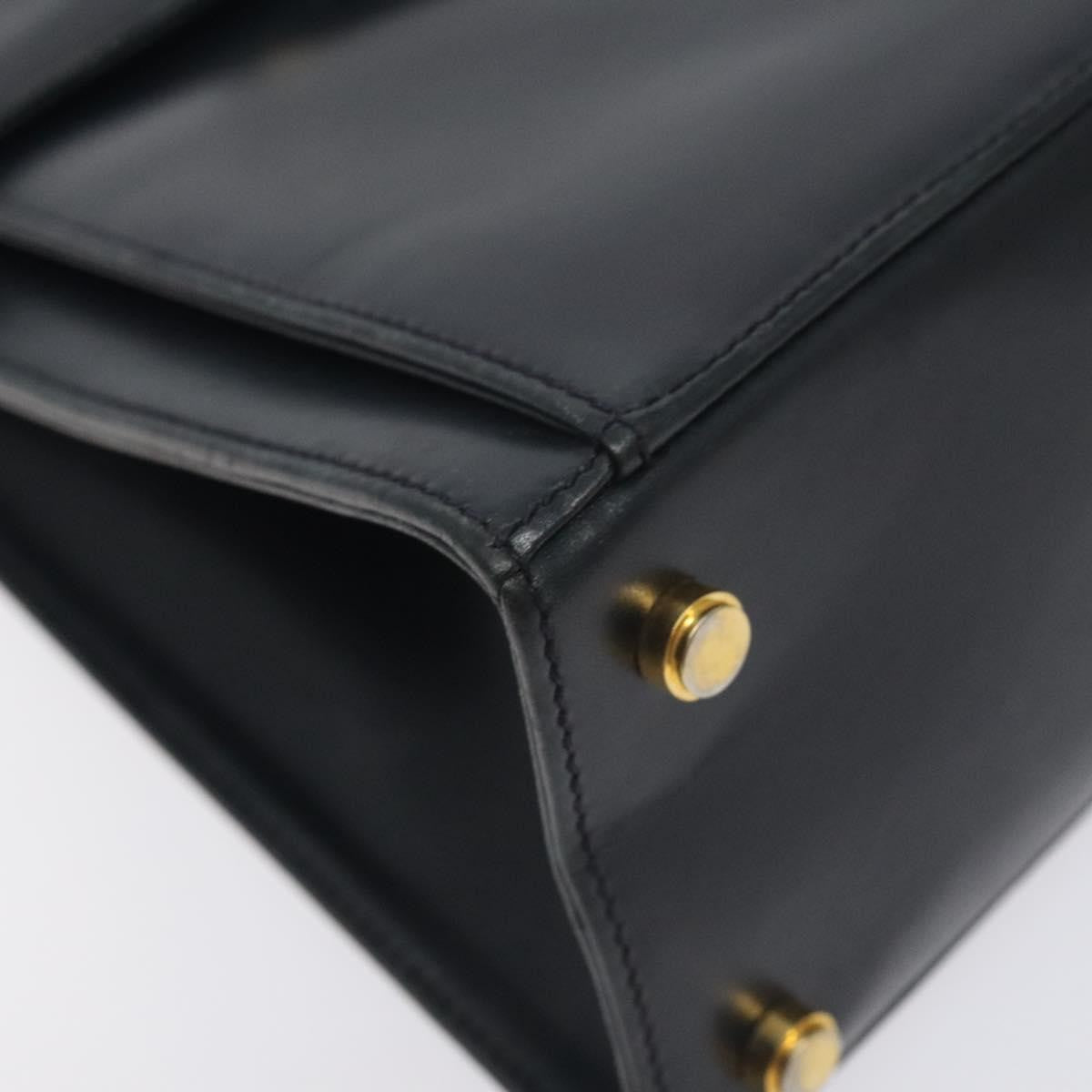 Salvatore Ferragamo Vintage Handbag Leather Black Leather Handbag (Pre-Owned)