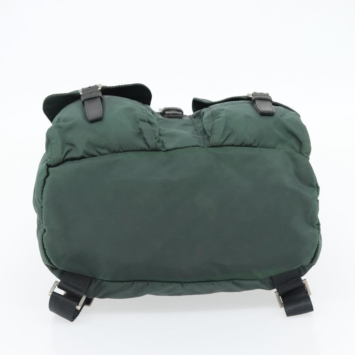 Prada Double Front Pocket Backpack Tessuto Green Nylon Backpack Bag (Pre-Owned)