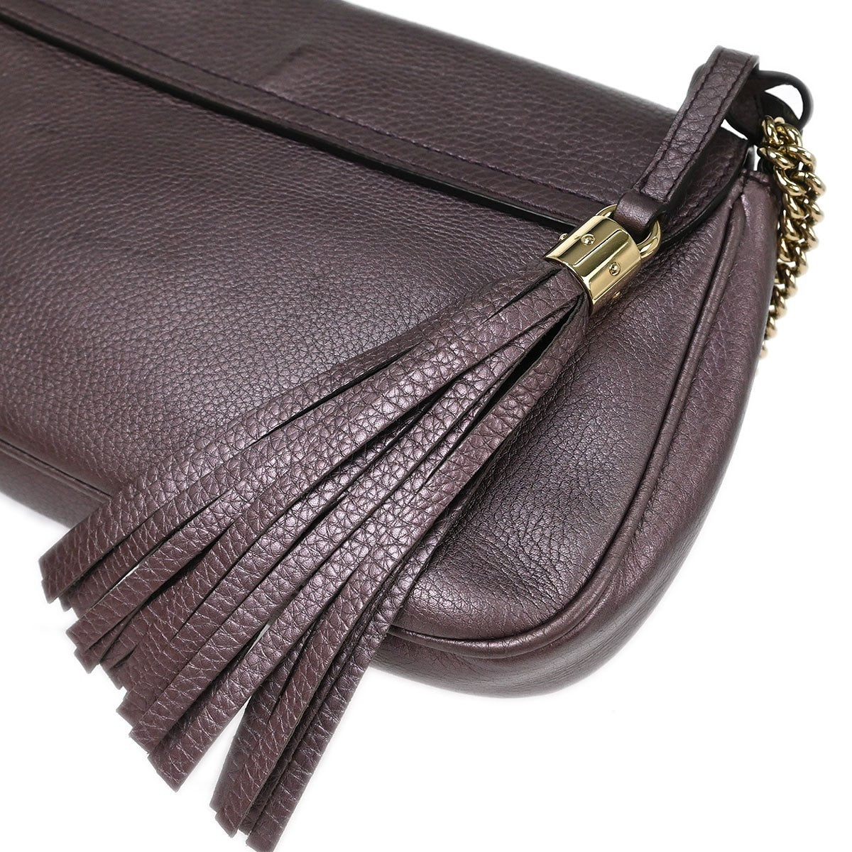 Gucci Soho Chain Crossbody Bag Leather Purple Leather Shoulder Bag Bag (Pre-Owned)