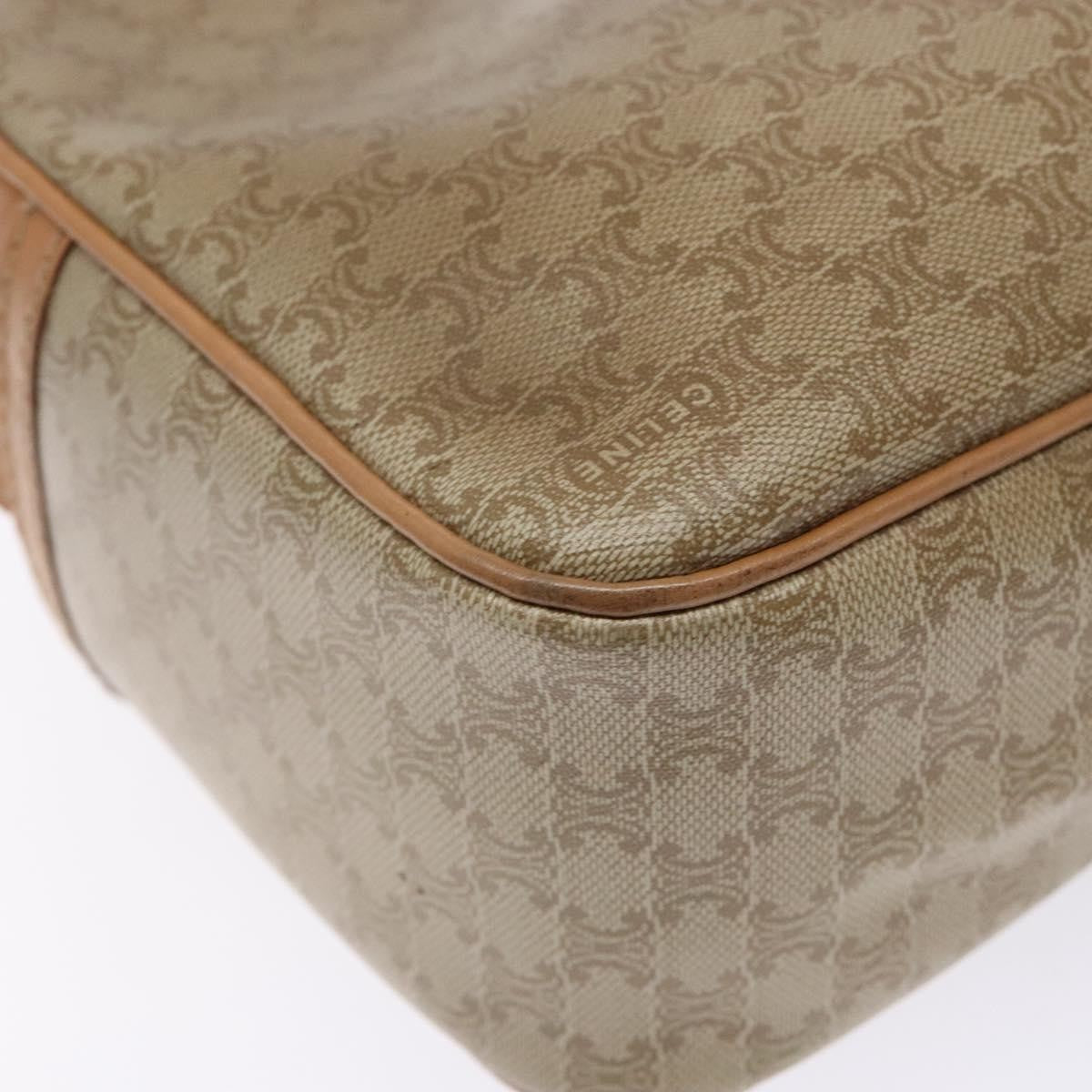 Celine Vintage Macadam Shoulder Bag Canvas And Leather Beige Canvas Bag (Pre-Owned)