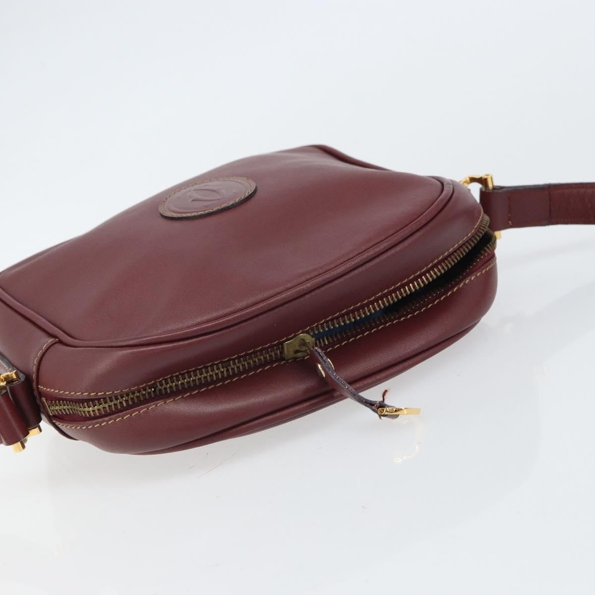 Cartier Must De Cartier Shoulder Bag Leather Burgundy Leather Shoulder Bag Bag (Pre-Owned)
