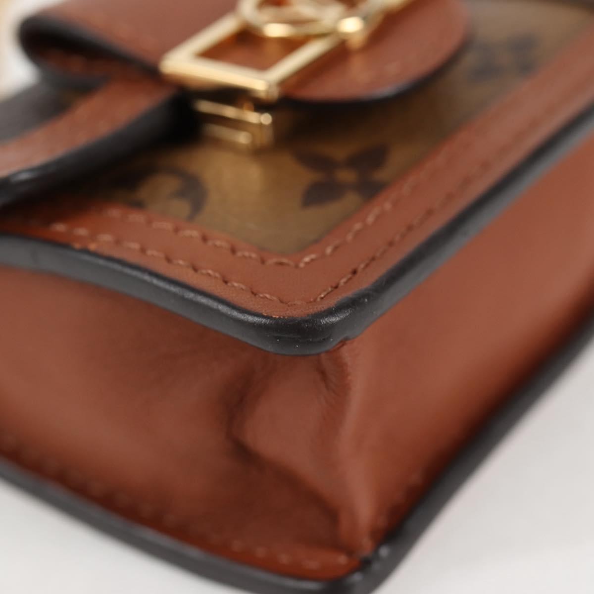 Louis Vuitton Dauphine Chain Wallet Reverse Monogram Canvas Brown Canvas Bag (Pre-Owned)