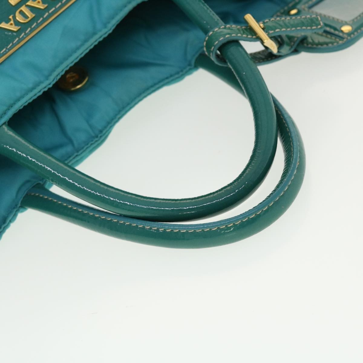 Prada Convertible Tote Quilted Tessuto Turquoise Nylon Handbag (Pre-Owned)