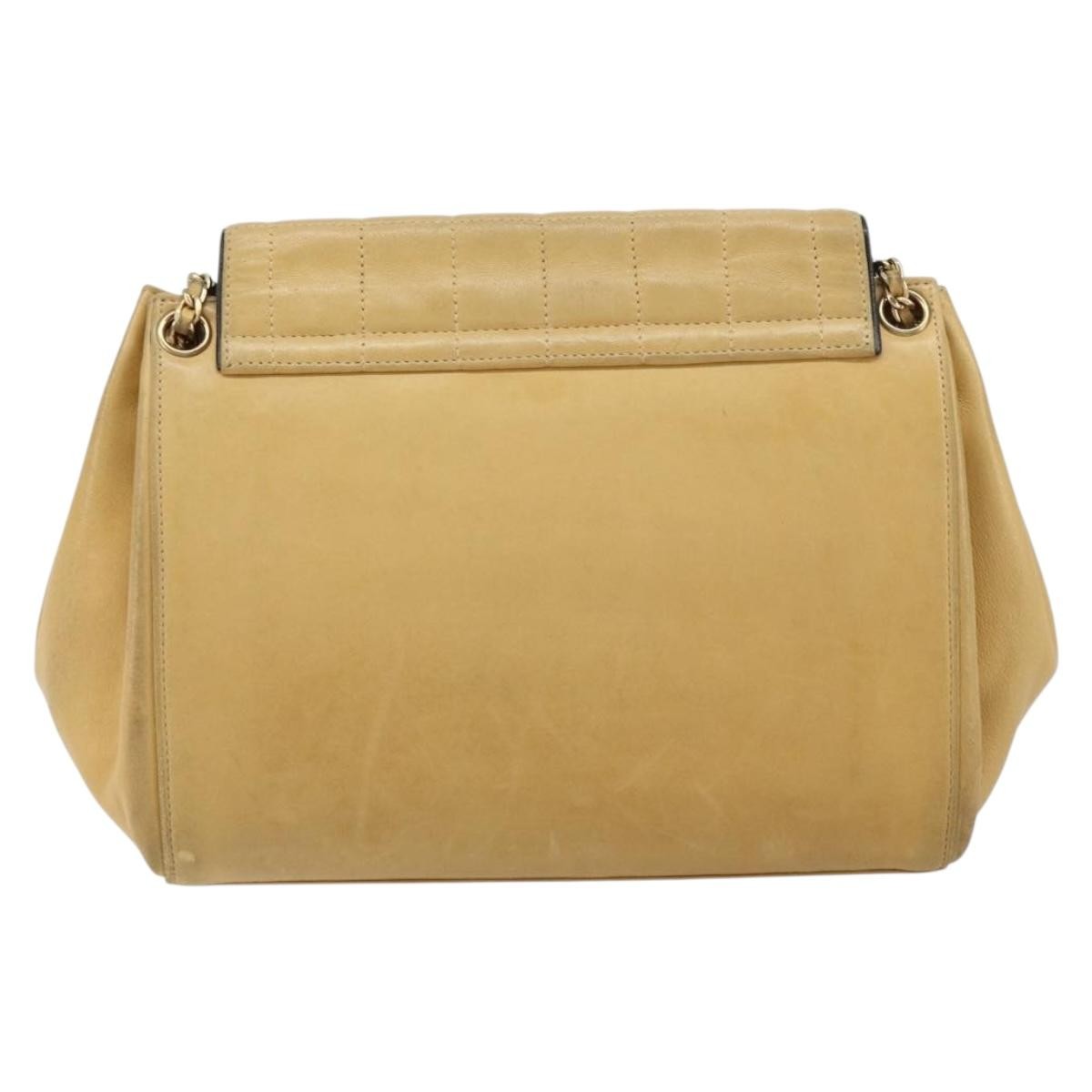 Chanel Chocolate Bar Accordion Reissue Flap Bag Quilted Lambskin Beige Leather Shoulder Bag Bag (Pre-Owned)