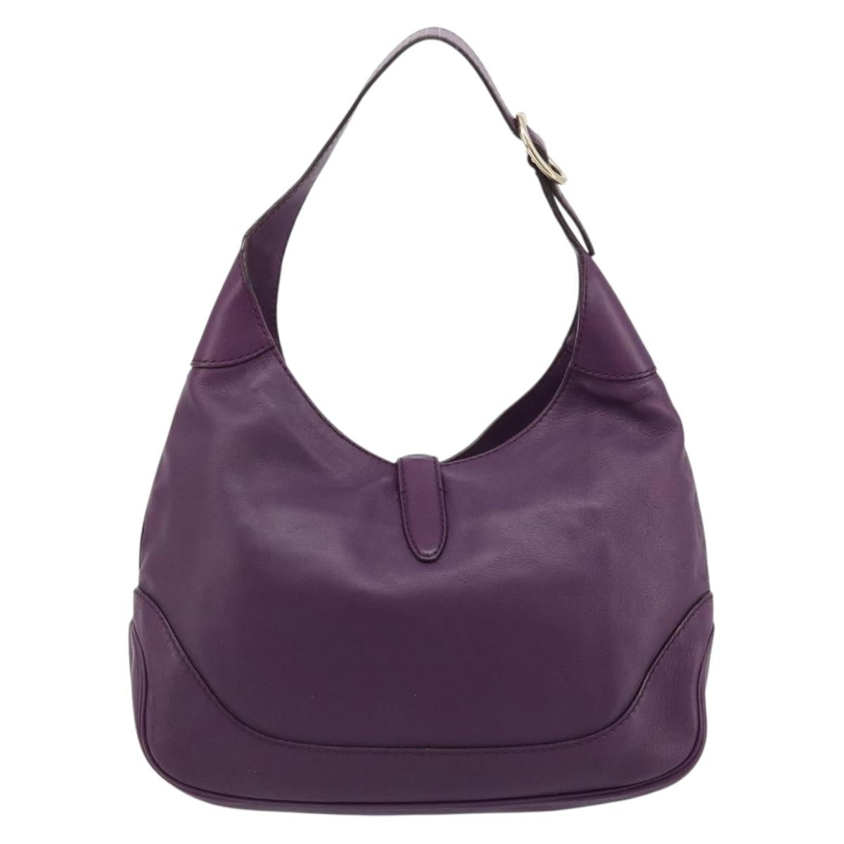 Gucci Jackie Original Shoulder Bag Leather Purple Leather Handbag (Pre-Owned)