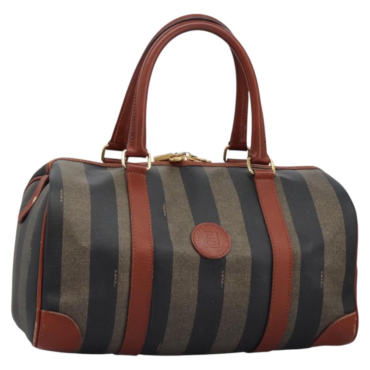 Fendi Vintage Pequin Convertible Boston Bag Coated Canvas Multicolour Canvas Travel Bag Bag (Pre-Owned)