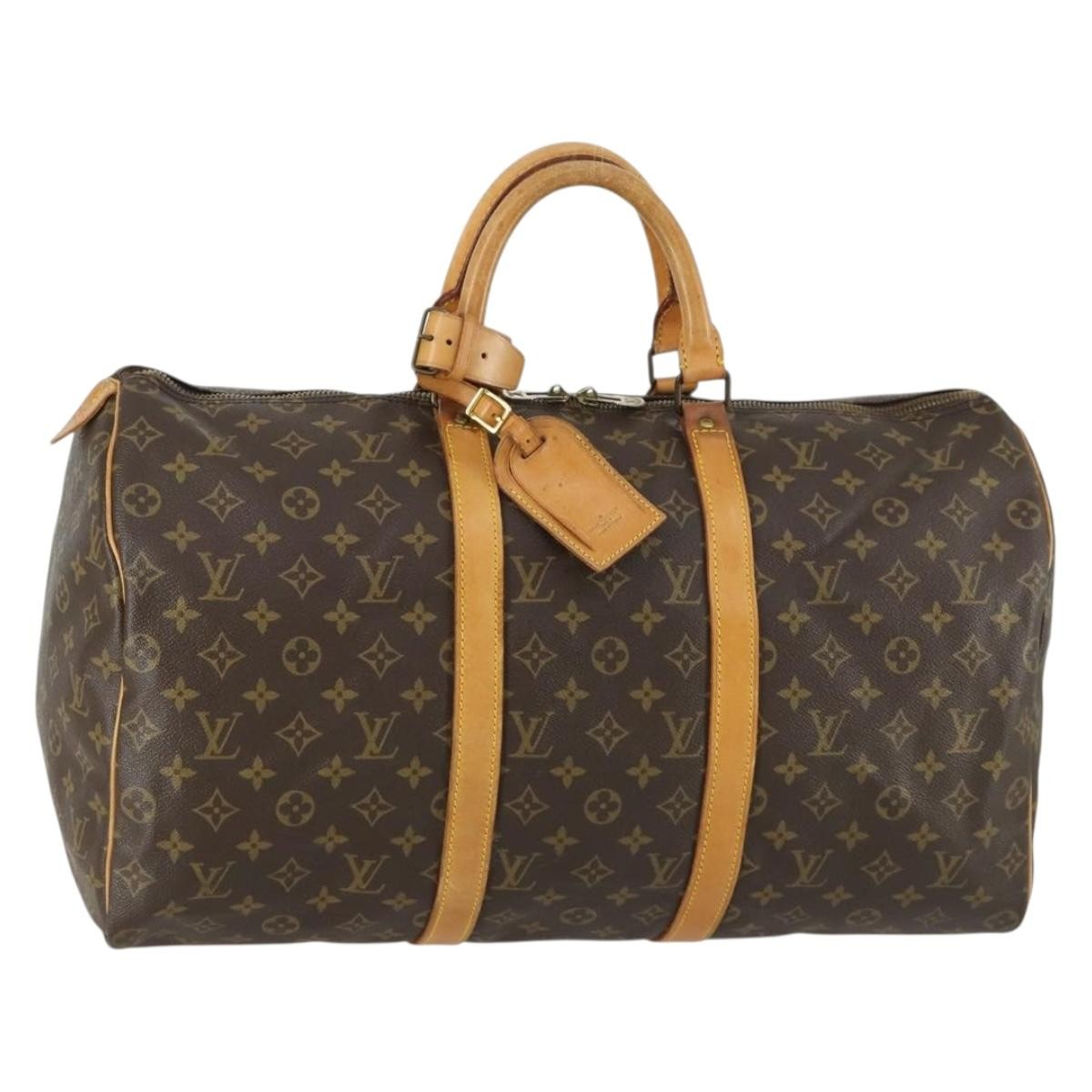Louis Vuitton Keepall Bag Monogram Canvas Brown Canvas Travel Bag Bag (Pre-Owned)