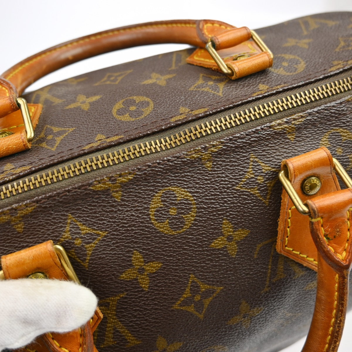 Louis Vuitton Speedy Handbag Monogram Canvas Brown Canvas Handbag (Pre-Owned)