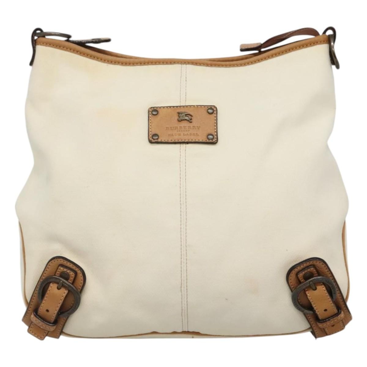 Burberry Blue Label Shoulder Bag Canvas White Canvas Shoulder Bag Bag (Pre-Owned)