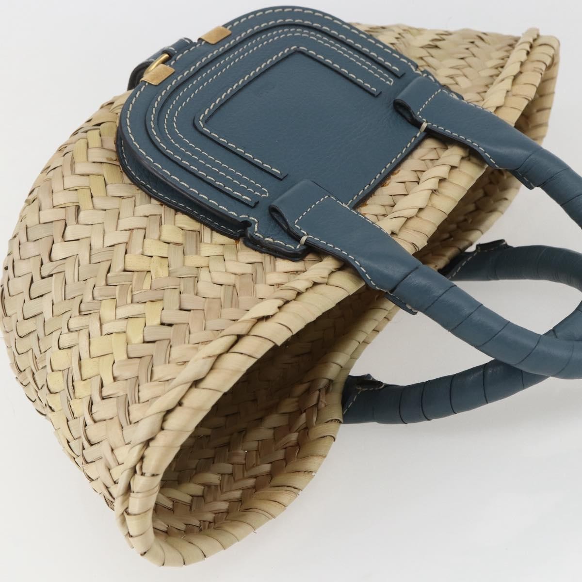 Chloe Marcie Basket Bag Raffia Beige Wicker Tote Bag Bag (Pre-Owned)