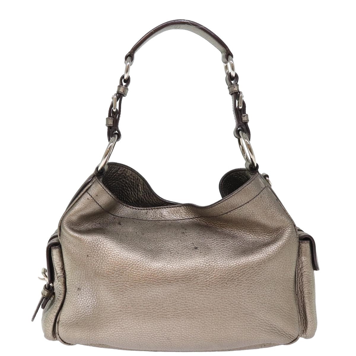 Prada Belted Hobo Vitello Daino Silver Leather Shoulder Bag Bag (Pre-Owned)