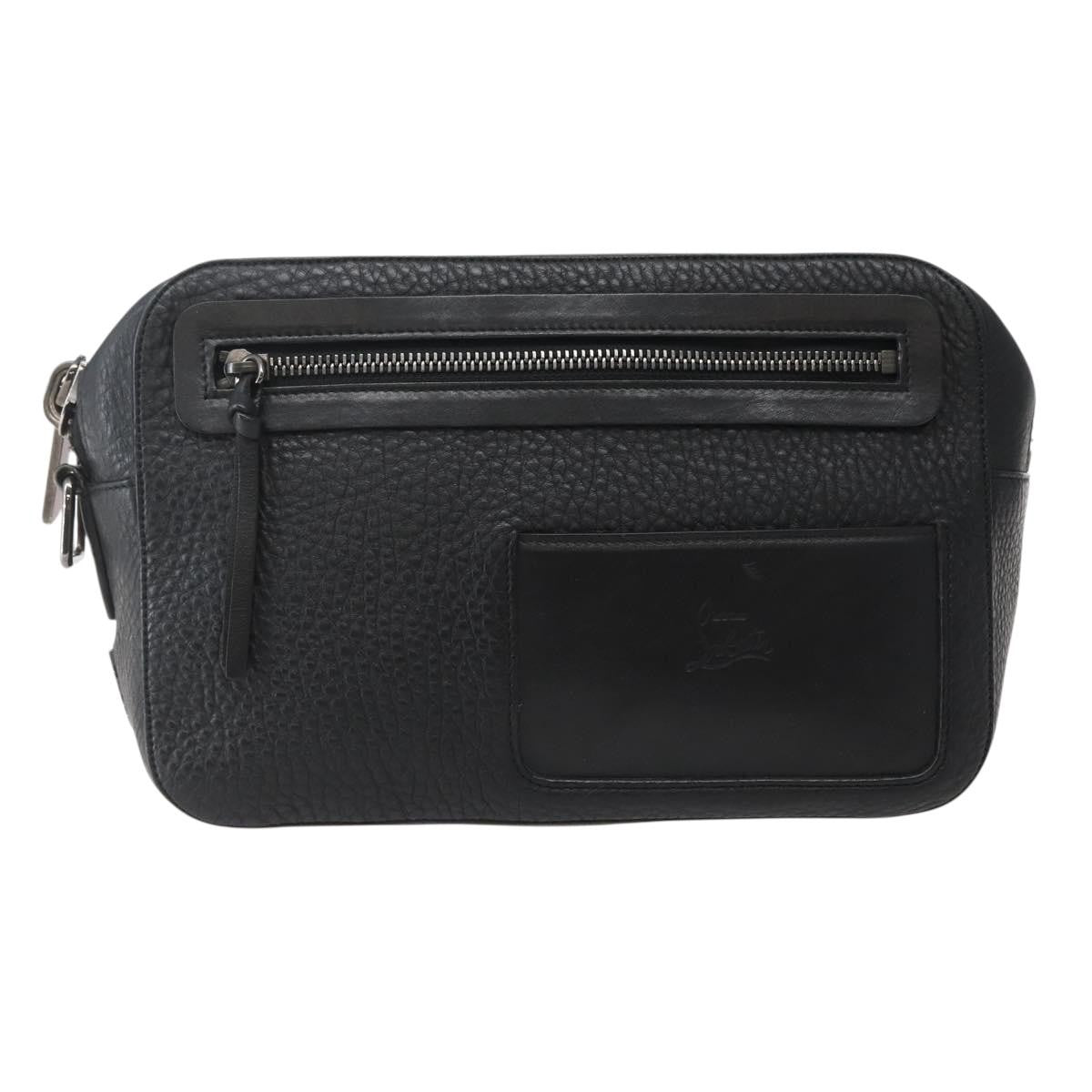 Christian Louboutin Loubiclutch Leather Black Leather Clutche & Pouche Bag (Pre-Owned)