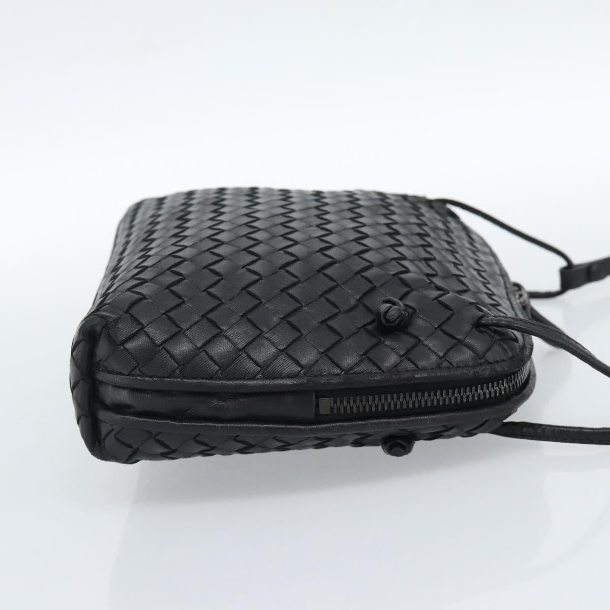 Bottega Veneta Nodini Crossbody Bag Intrecciato Nappa Black Leather Shoulder Bag Bag (Pre-Owned)