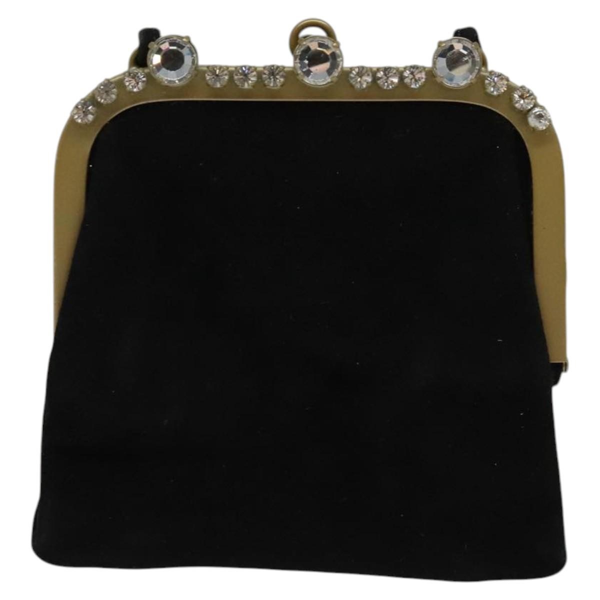 Miu Miu Kisslock Clutch Suede Black Suede Clutche & Pouche Bag (Pre-Owned)